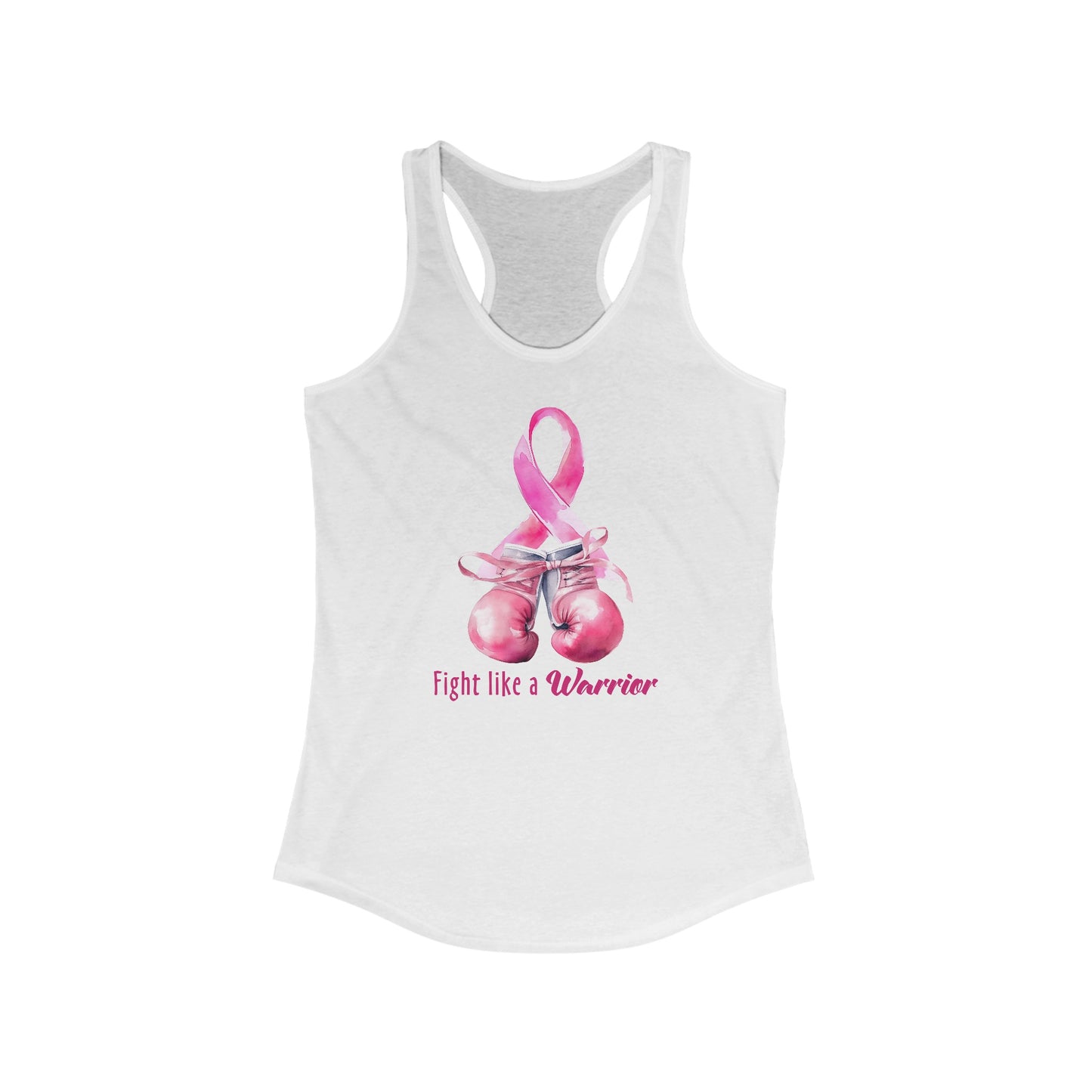 Fight Like a Warrior: Women’s Cancer Awareness Tank Top with Pink Boxing Gloves
