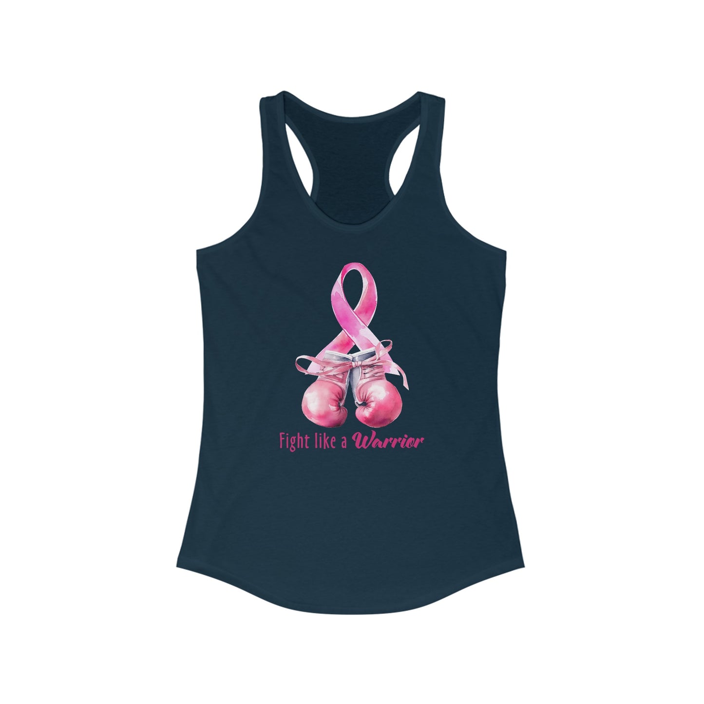 Fight Like a Warrior: Women’s Cancer Awareness Tank Top with Pink Boxing Gloves