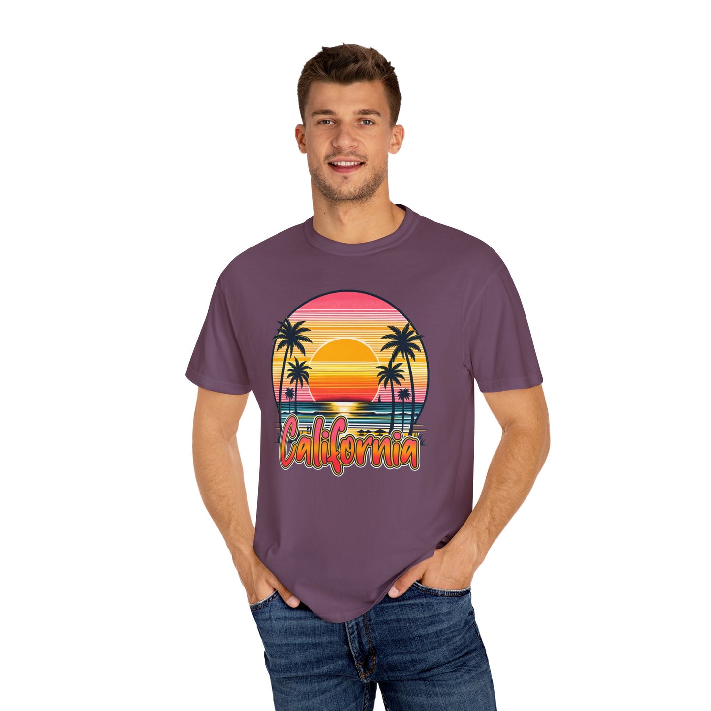 CCalifornia Sunset Palms - Vibrant Beach Vibes T-Shirt