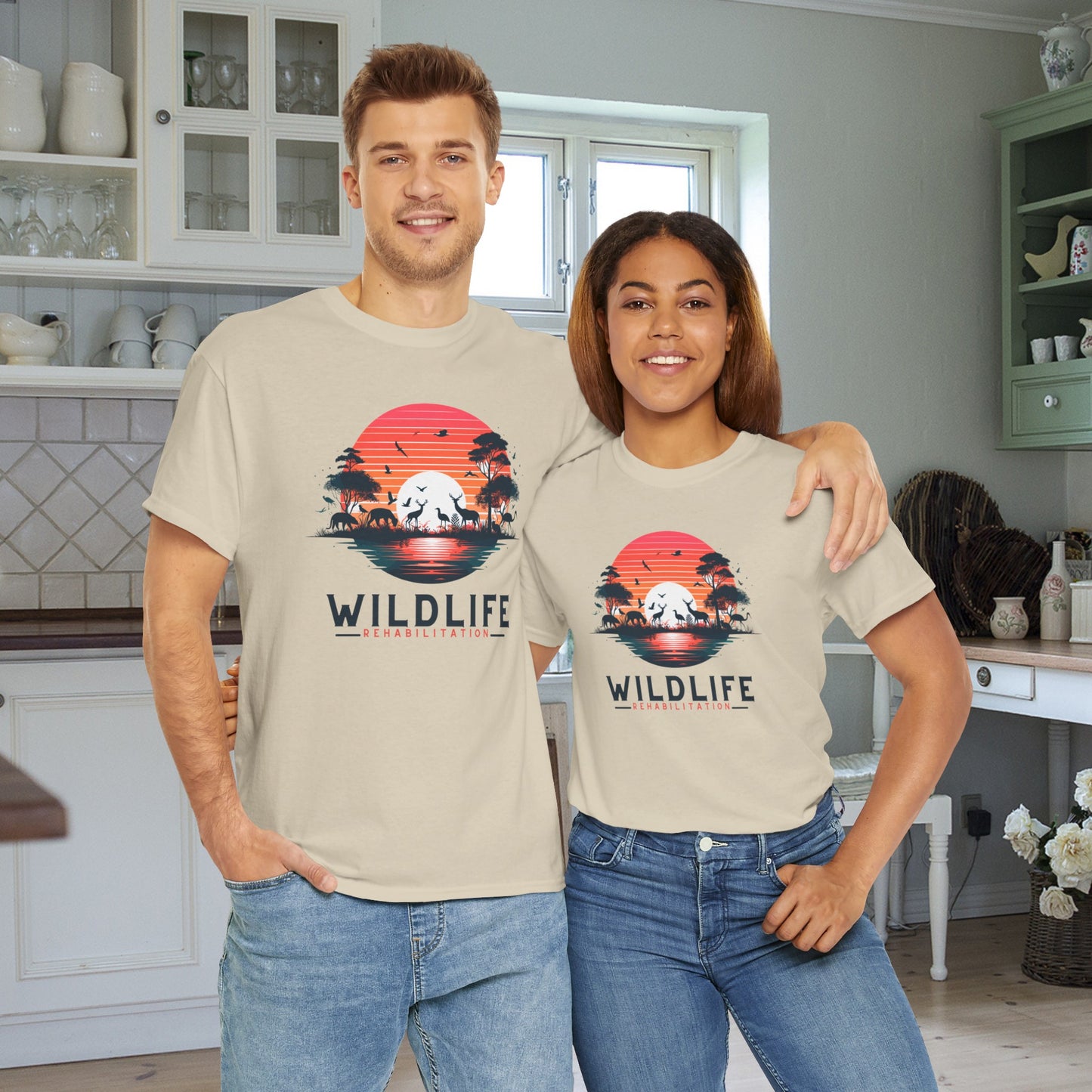 Wildlife Rehabilitation Sunset Silhouette Tee – Embrace Nature’s Serenity