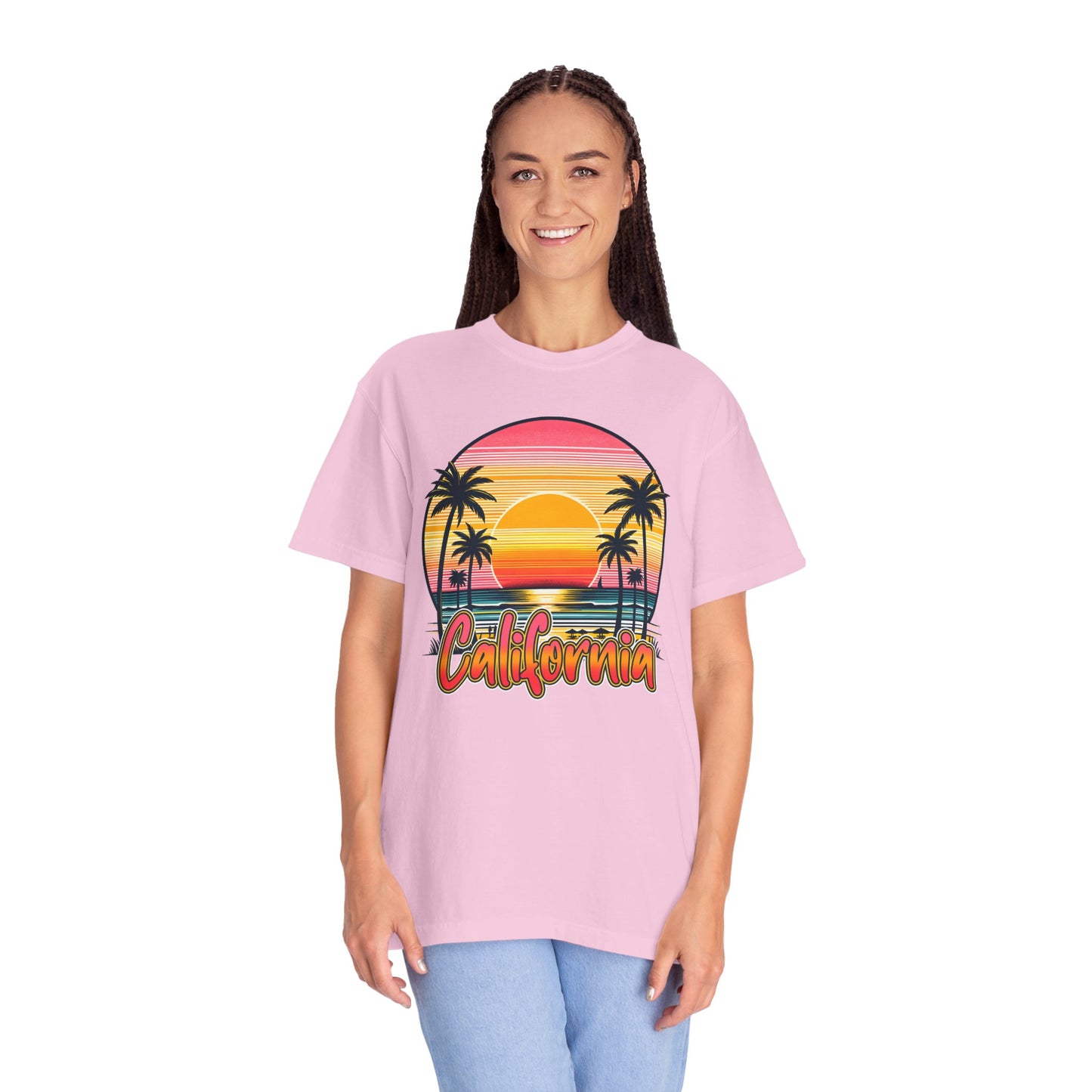 CCalifornia Sunset Palms - Vibrant Beach Vibes T-Shirt
