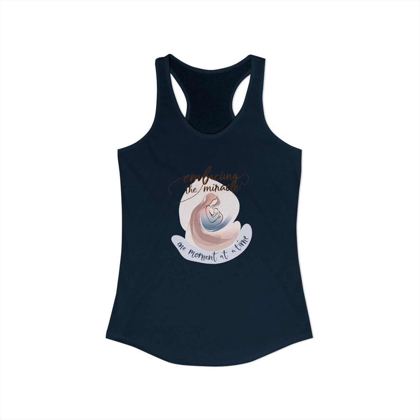 Embracing the Miracle Maternity Racerback – One Moment at a Time Pregnancy Tank