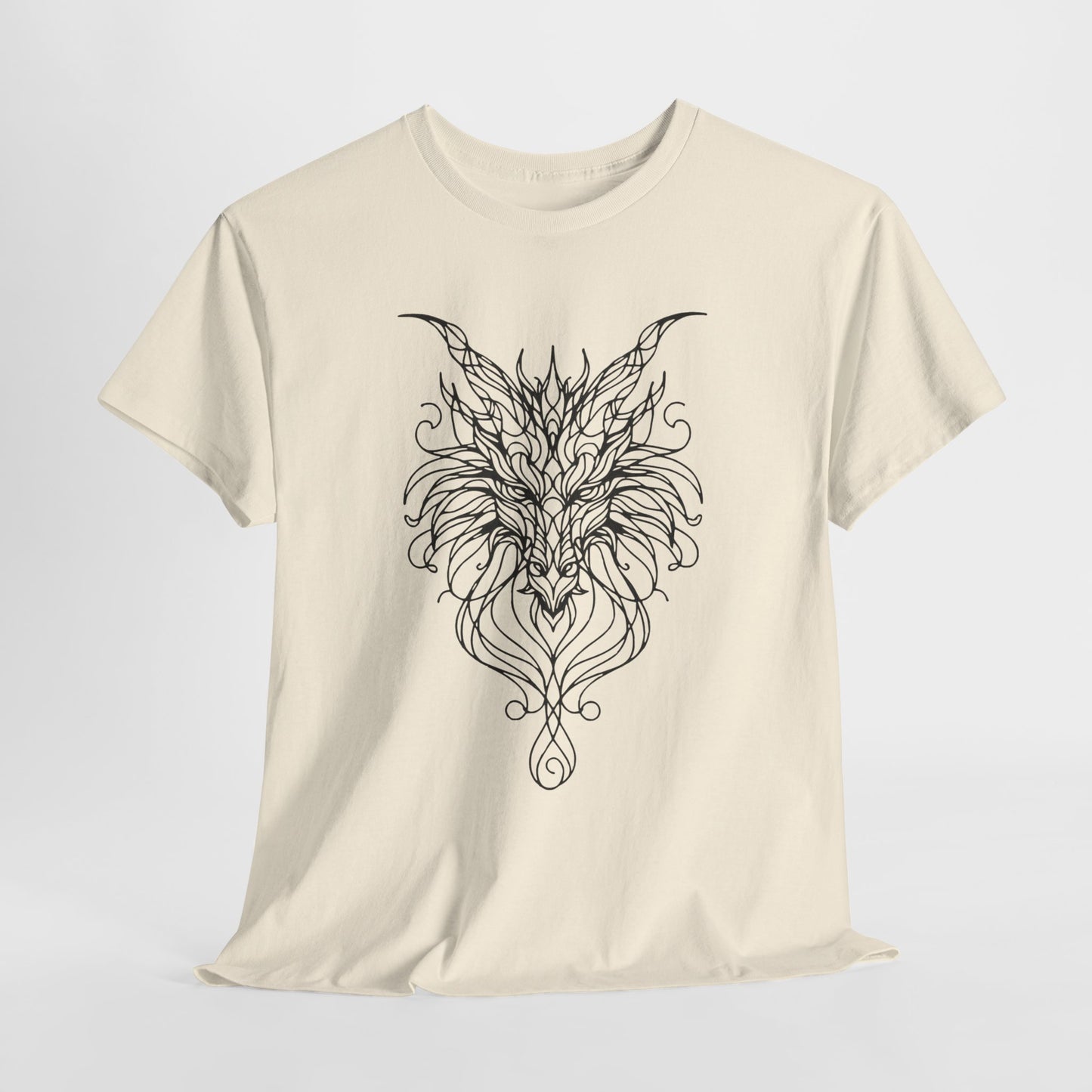 Mystical Dragon Line Art Tee – Elegant Fantasy Creature Design