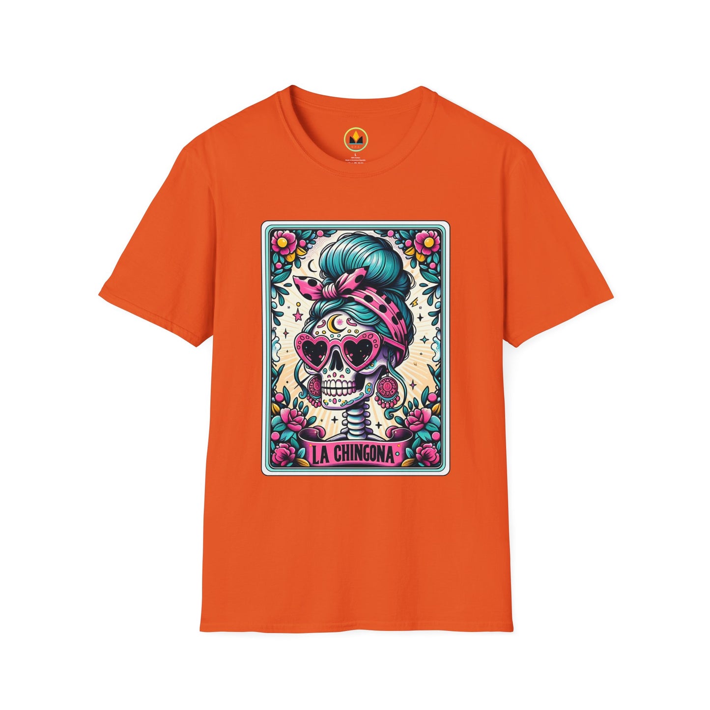 Vibrant Sugar Skull T-Shirt - Unique Spooky Halloween Apparel Inspired by Dia de los Muertos