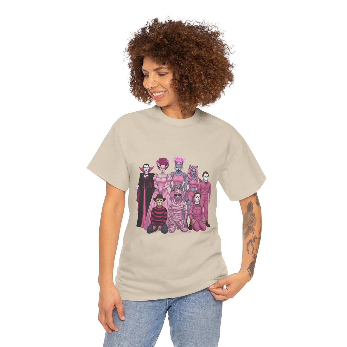 October Horror Pink Awareness Fighting for a Cause Unisex Tee - Breast Cancer Awareness Month
