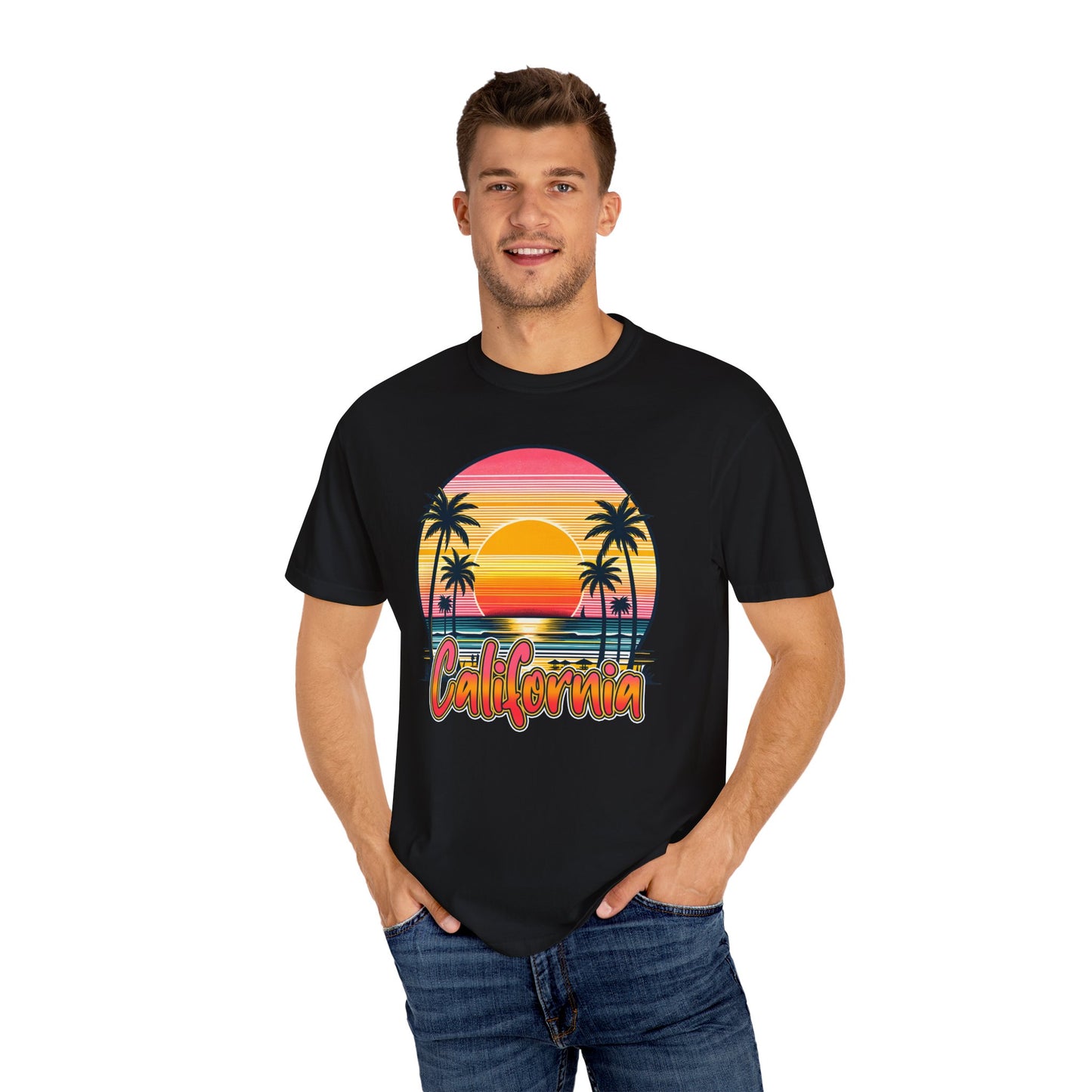 CCalifornia Sunset Palms - Vibrant Beach Vibes T-Shirt