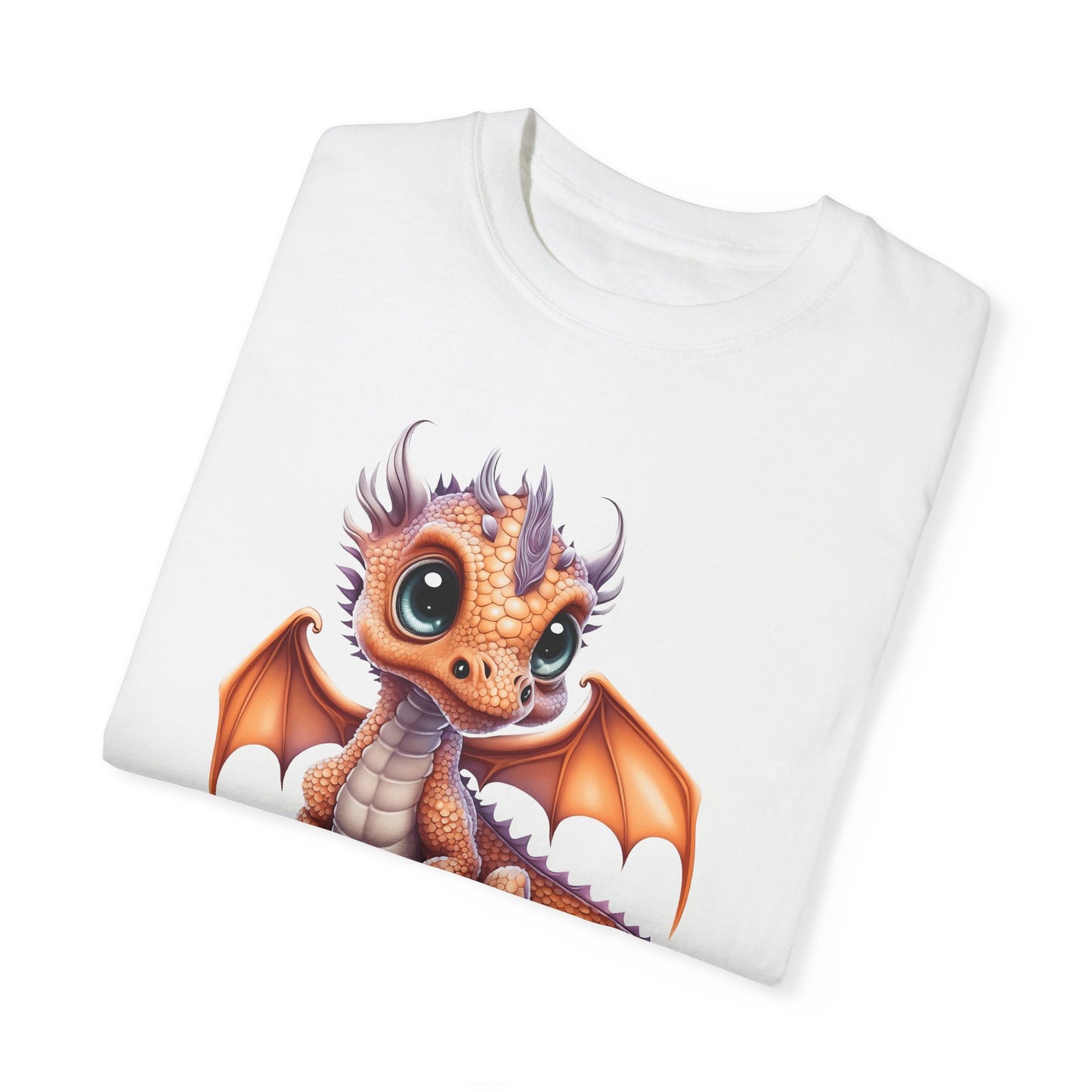Charming Orange Dragonling T-Shirt Whimsical Fantasy Creature Tee Adorable Dragon Lover Shirt