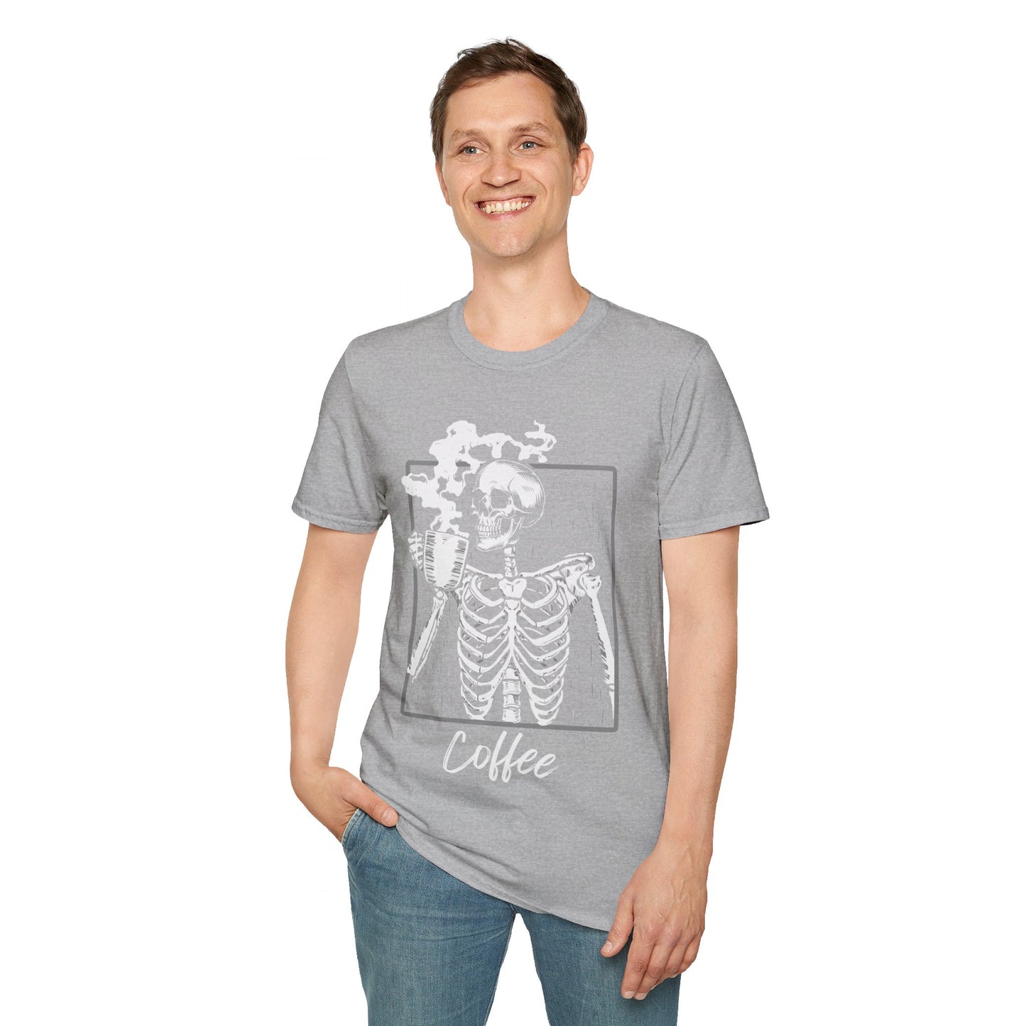 Spooky Sips: Skeleton Coffee Lover’s Halloween T-Shirt
