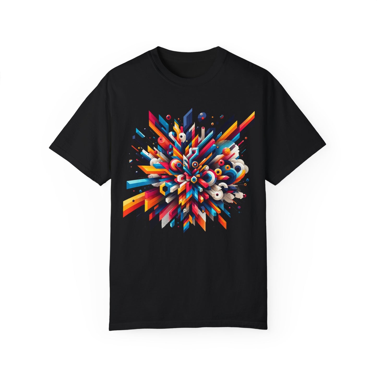 Abstract Geometric Explosion T-Shirt & Hoodie - Vibrant 3D Graphic Art Apparel-min