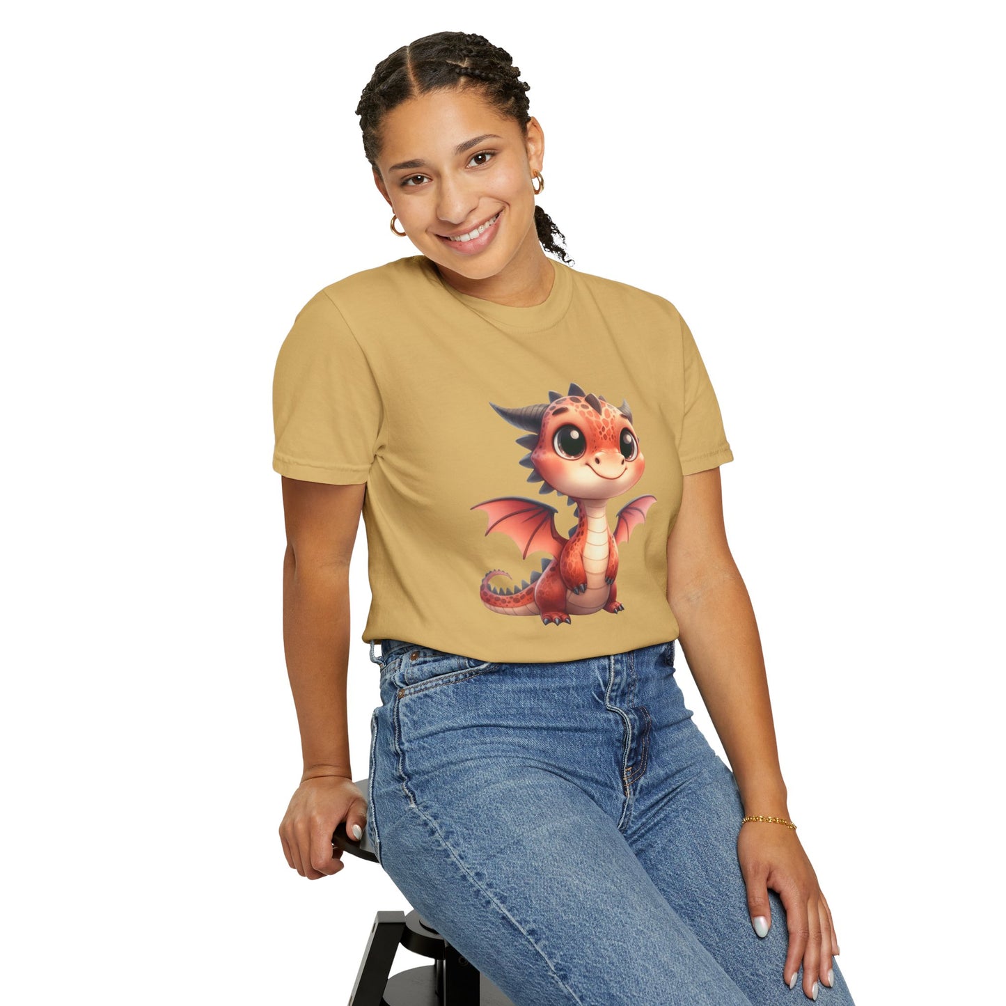 Playful Whimsy Dragon - Unique Cartoon-Style Dragon T-Shirt Design for Fun and Fantasy Lovers