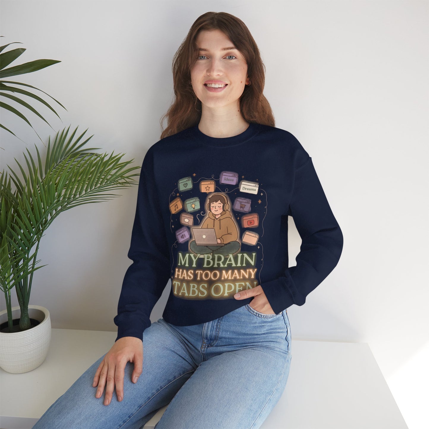 Dopamine at Midnight" | ADHD Lofi Glow Aesthetic Crewneck