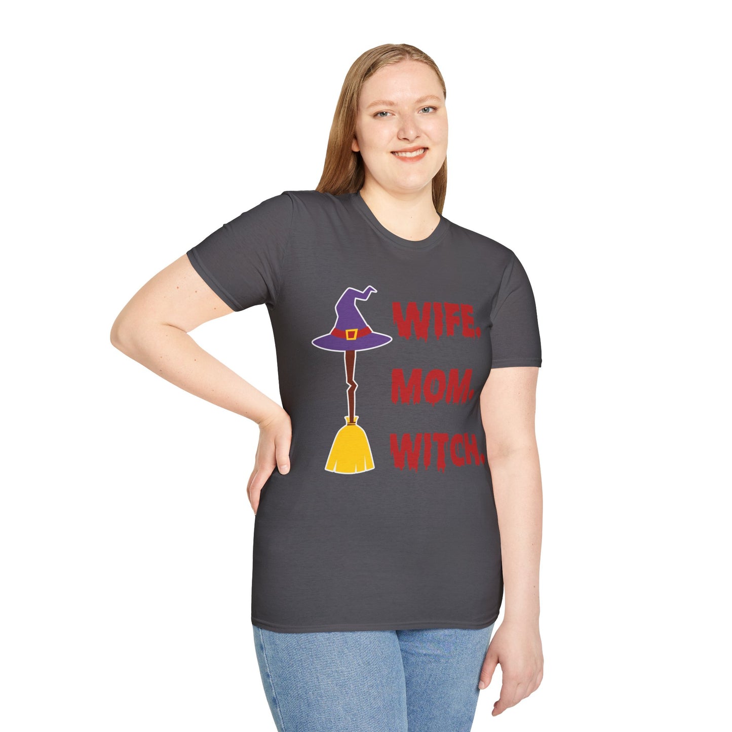Spooky ‘Wife. Mom. Witch.’ Halloween Tee - Fun & Festive Holiday Apparel