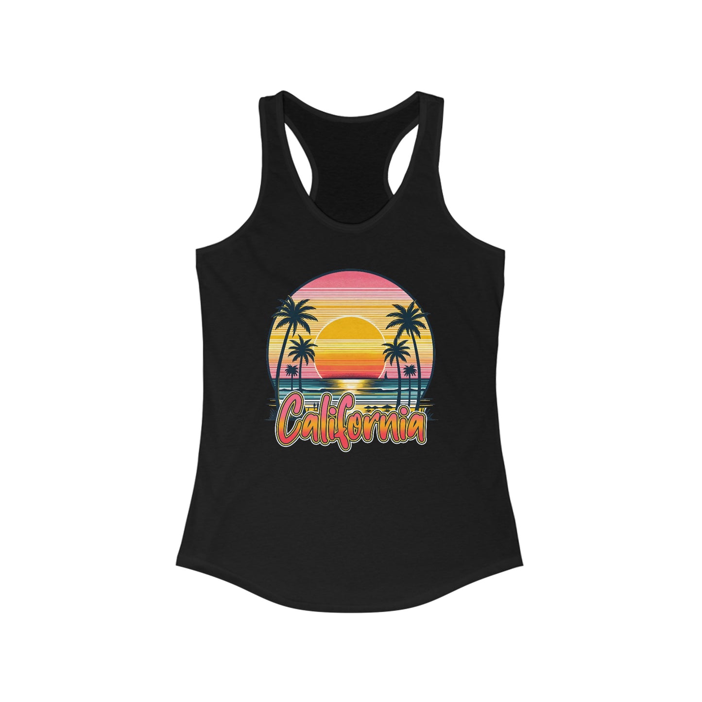 California Sunset Palms Tank Top – Embrace Coastal Vibes in Style