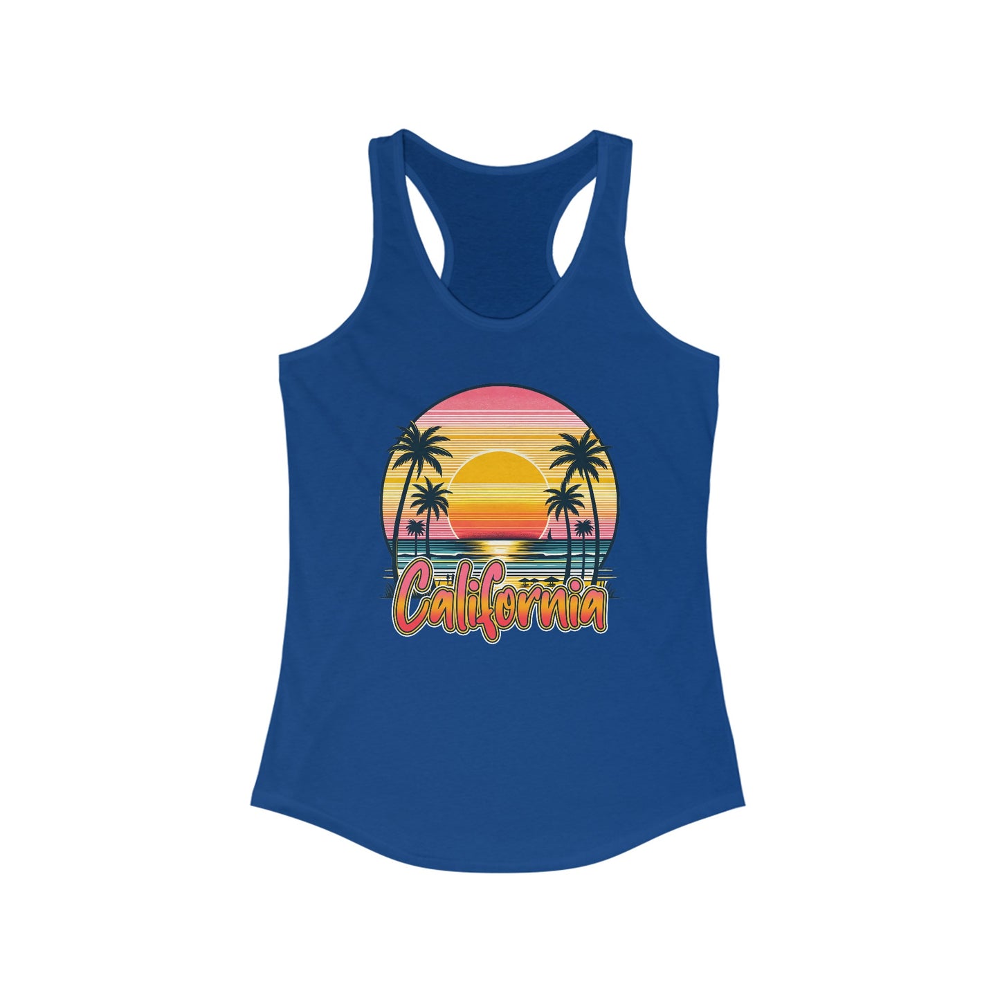 California Sunset Palms Tank Top – Embrace Coastal Vibes in Style