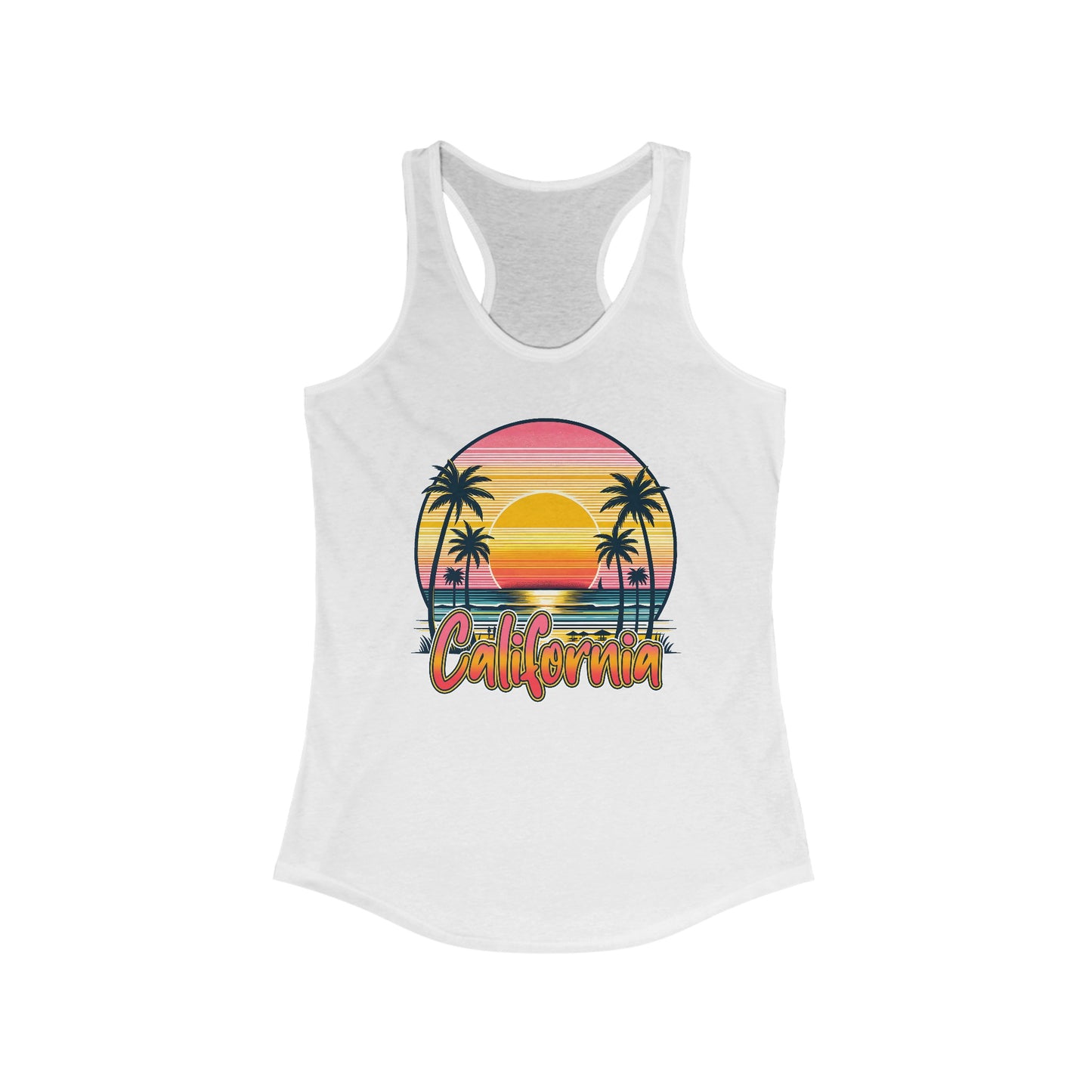 California Sunset Palms Tank Top – Embrace Coastal Vibes in Style