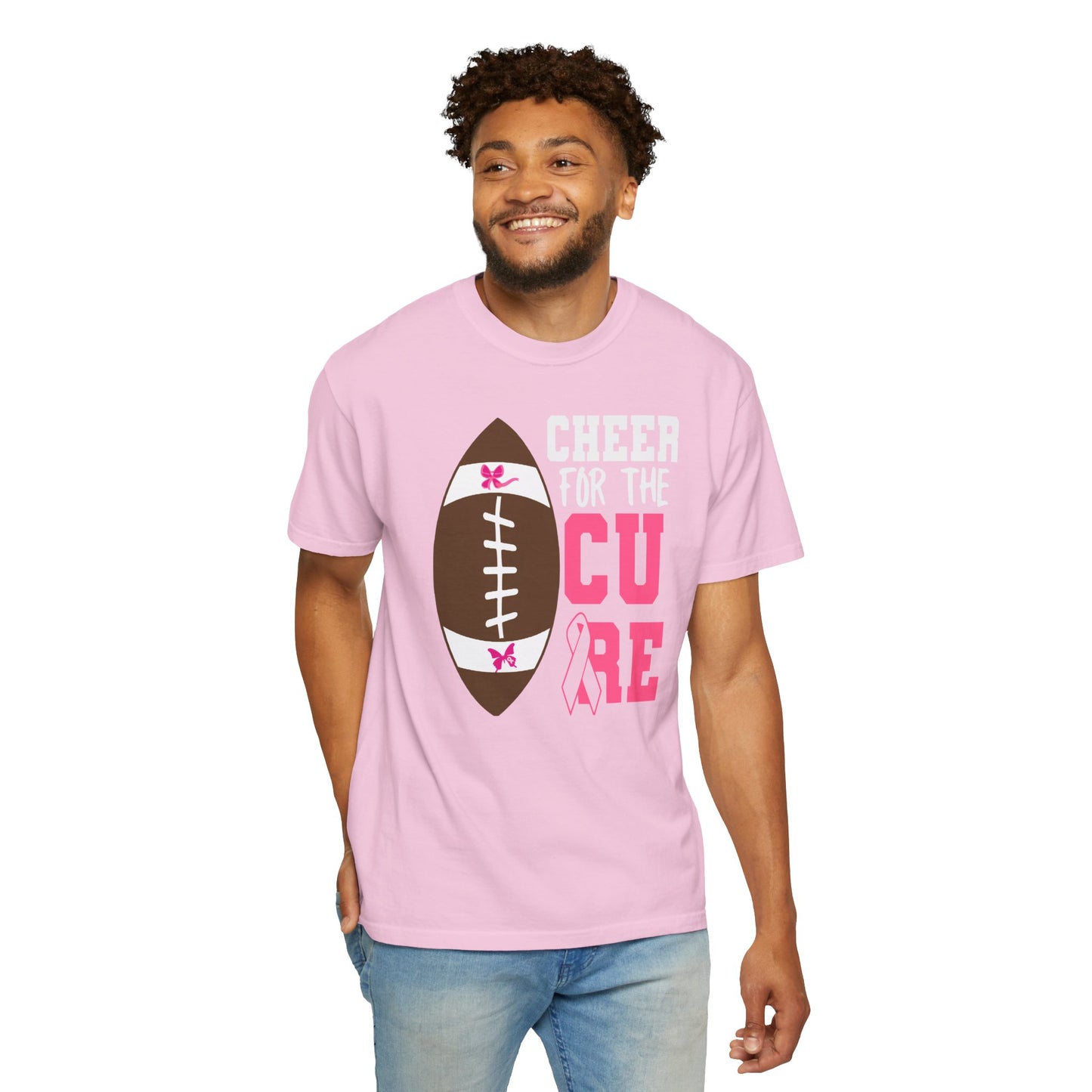 Cheer for the Cure - Breast Cancer Awareness Football T-Shirt