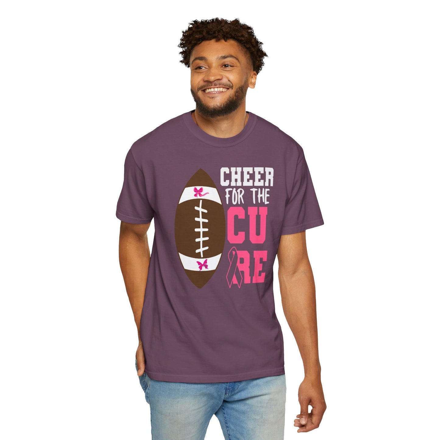 Cheer for the Cure - Breast Cancer Awareness Football T-Shirt