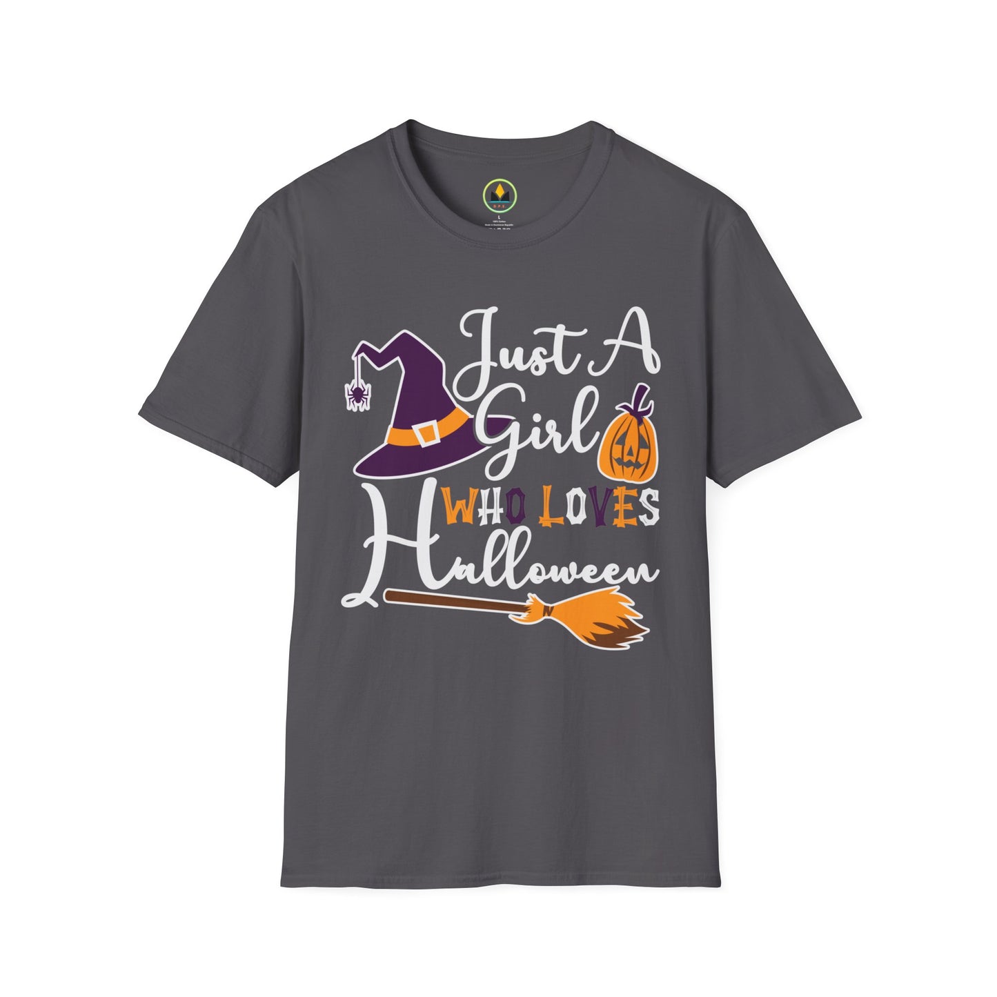 Just A Girl Who Loves Halloween - Witch & Pumpkin Unisex Softstyle T-Shirt