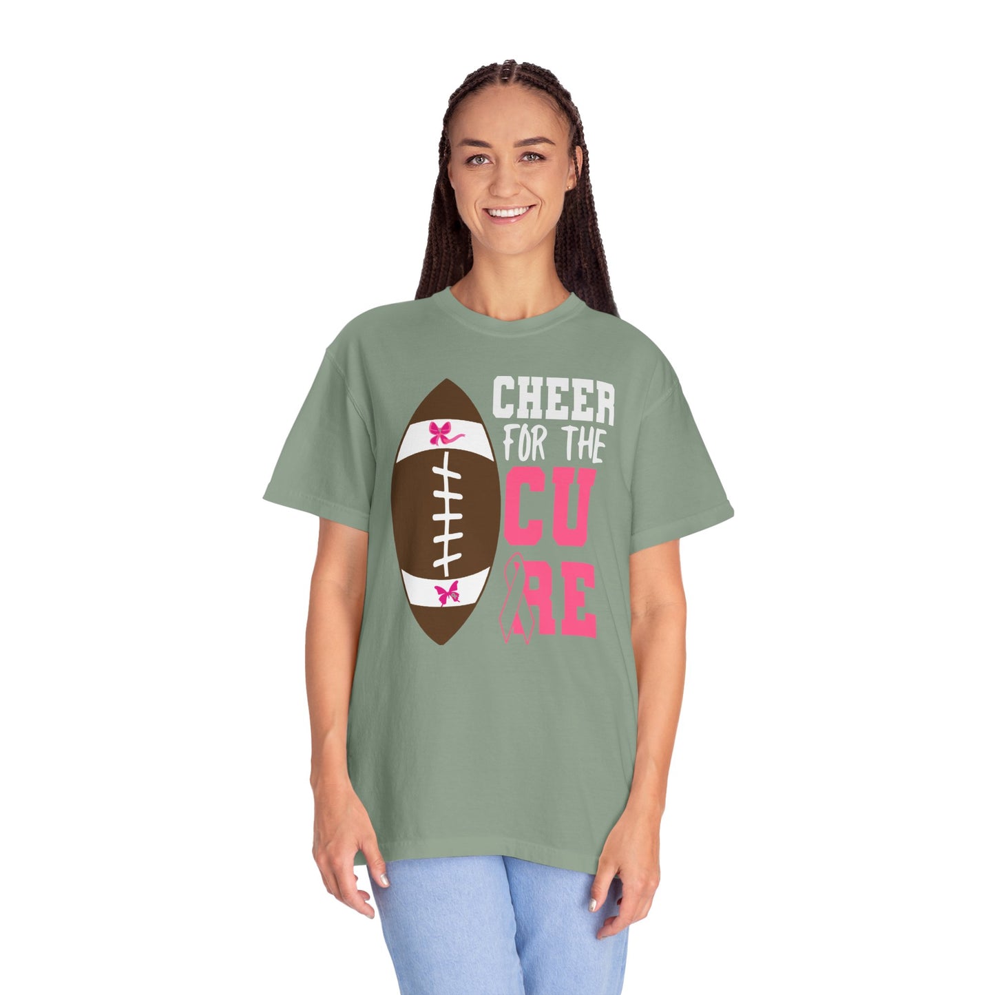 Cheer for the Cure - Breast Cancer Awareness Football T-Shirt