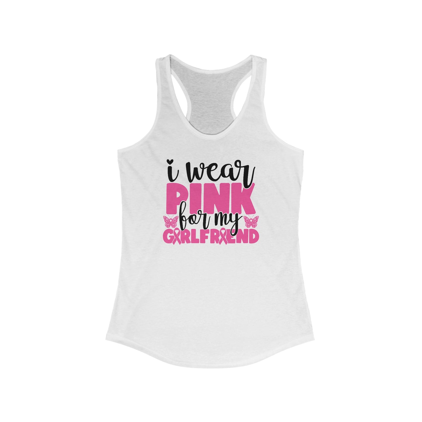 Supportive Girlfriend Cancer Awareness Pink Ribbon Tank Top - Empowerment & Love