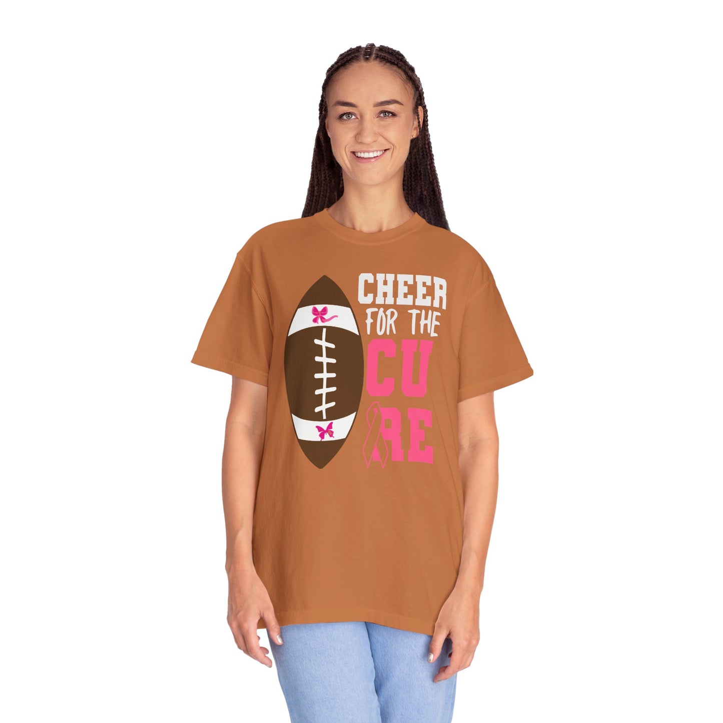 Cheer for the Cure - Breast Cancer Awareness Football T-Shirt