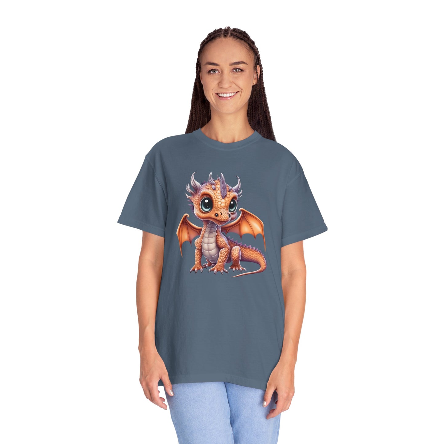 Charming Orange Dragonling T-Shirt Whimsical Fantasy Creature Tee Adorable Dragon Lover Shirt
