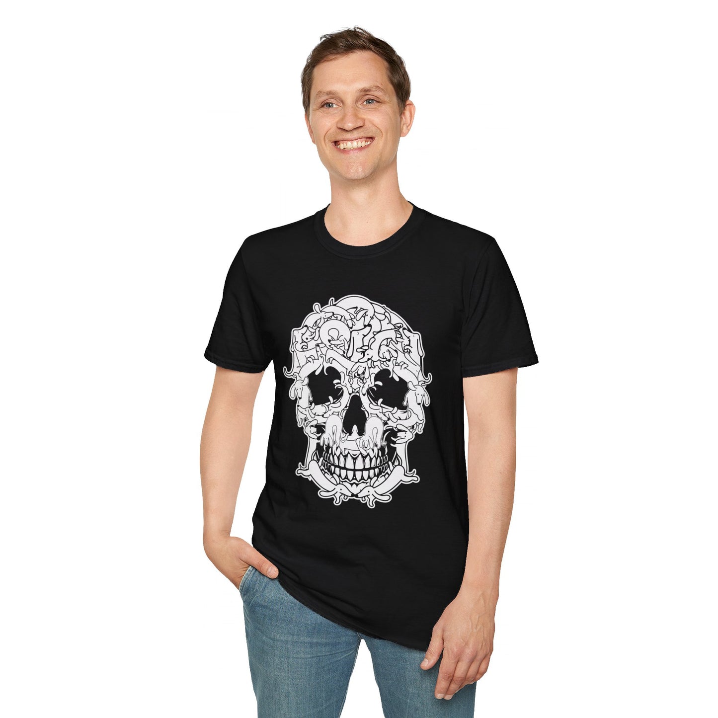 Unique Spooky Intricate Skull Dachshund Dog Halloween Tee - Perfect for Dog Lovers!