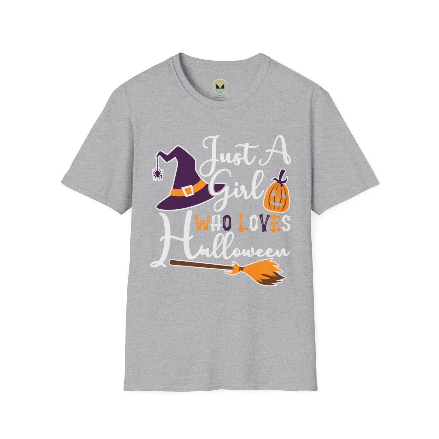 Just A Girl Who Loves Halloween - Witch & Pumpkin Unisex Softstyle T-Shirt