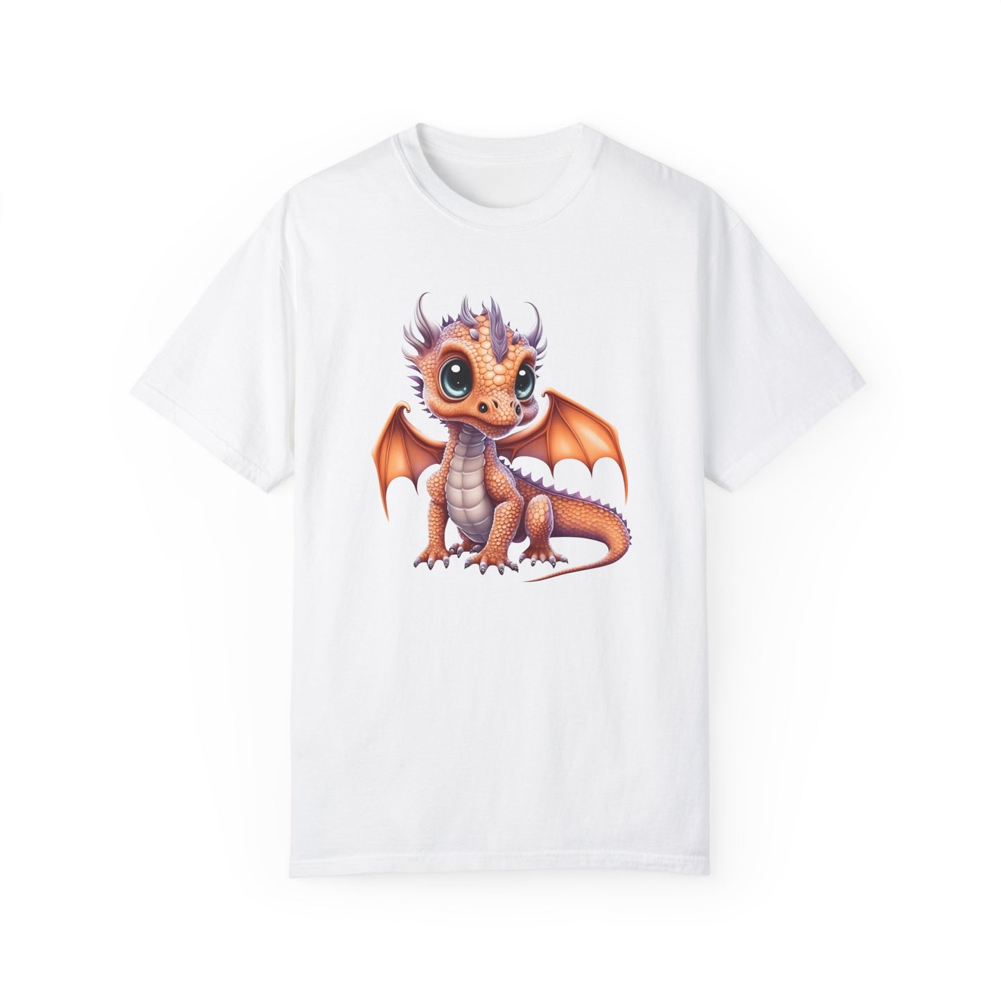 Charming Orange Dragonling T-Shirt Whimsical Fantasy Creature Tee Adorable Dragon Lover Shirt