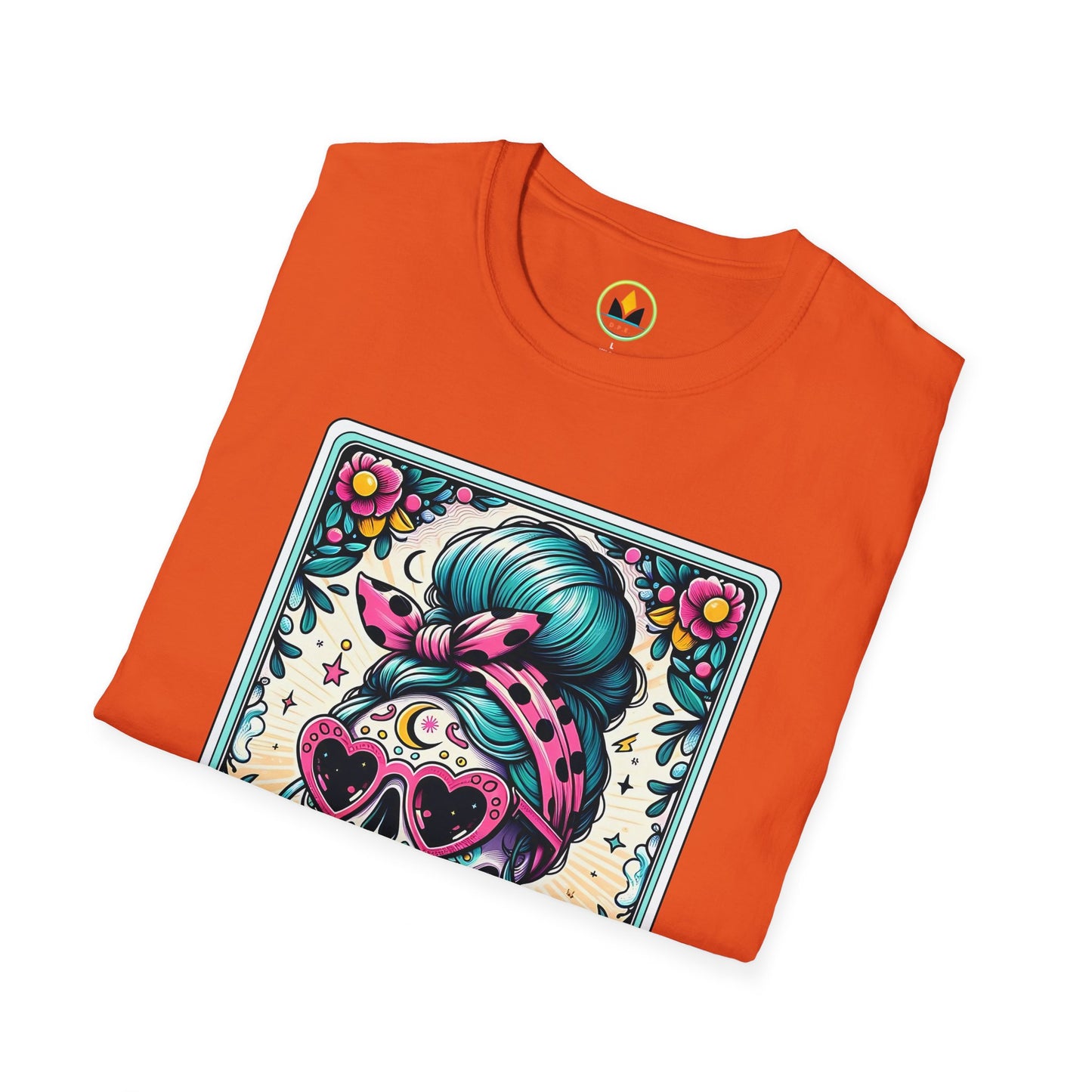 Vibrant Sugar Skull T-Shirt - Unique Spooky Halloween Apparel Inspired by Dia de los Muertos