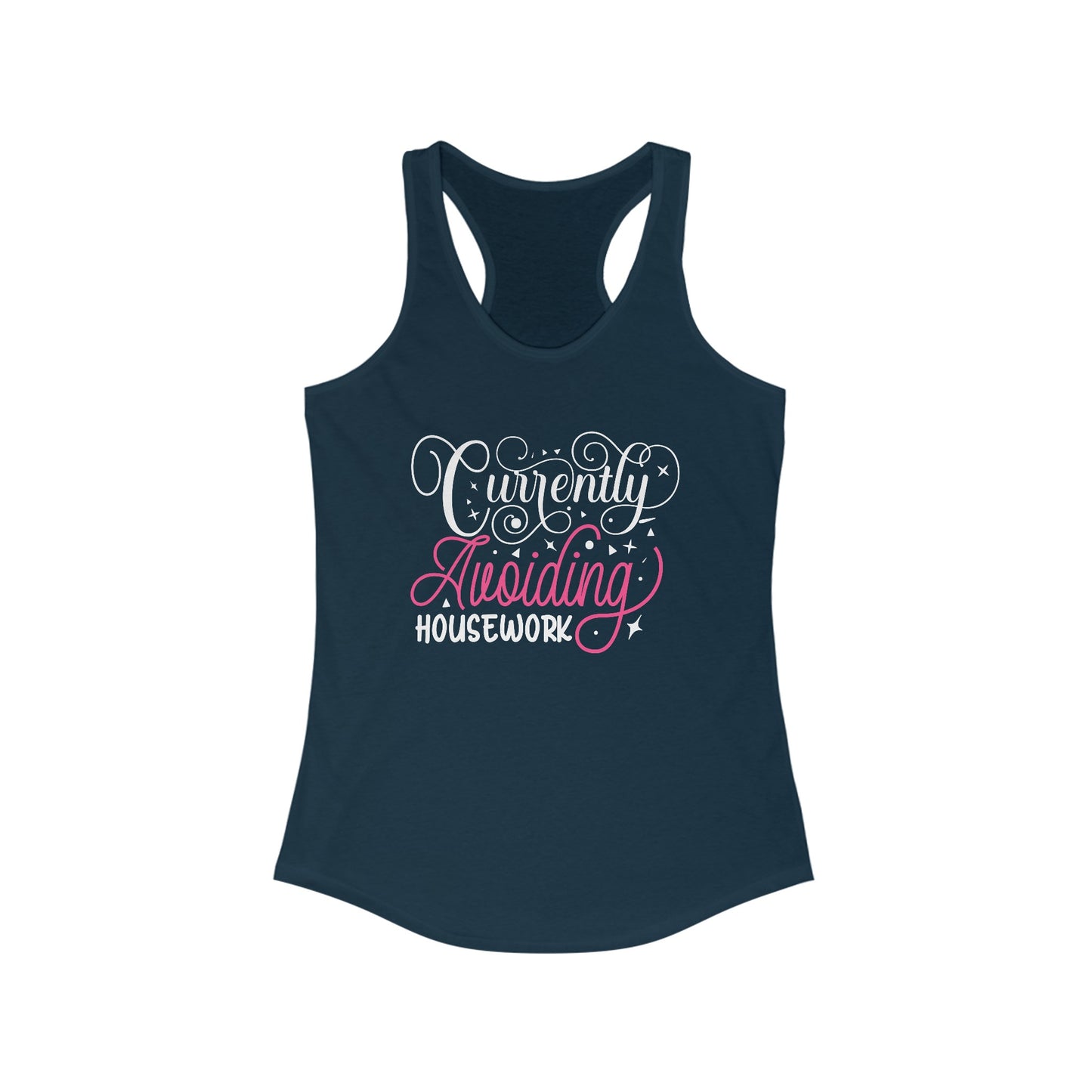 Whimsical ‘Currently Avoiding Housework’ Women’s Tank Top - Playful & Stylish Casual Wear