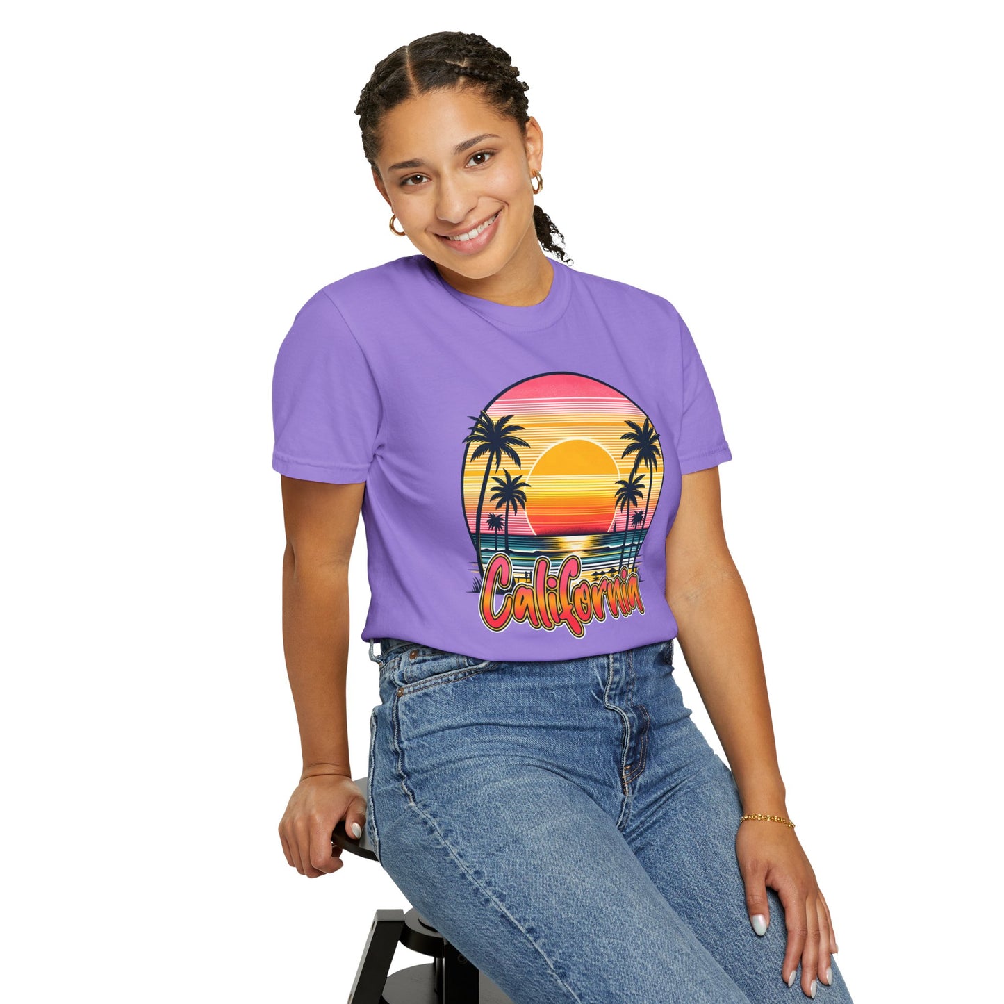 CCalifornia Sunset Palms - Vibrant Beach Vibes T-Shirt