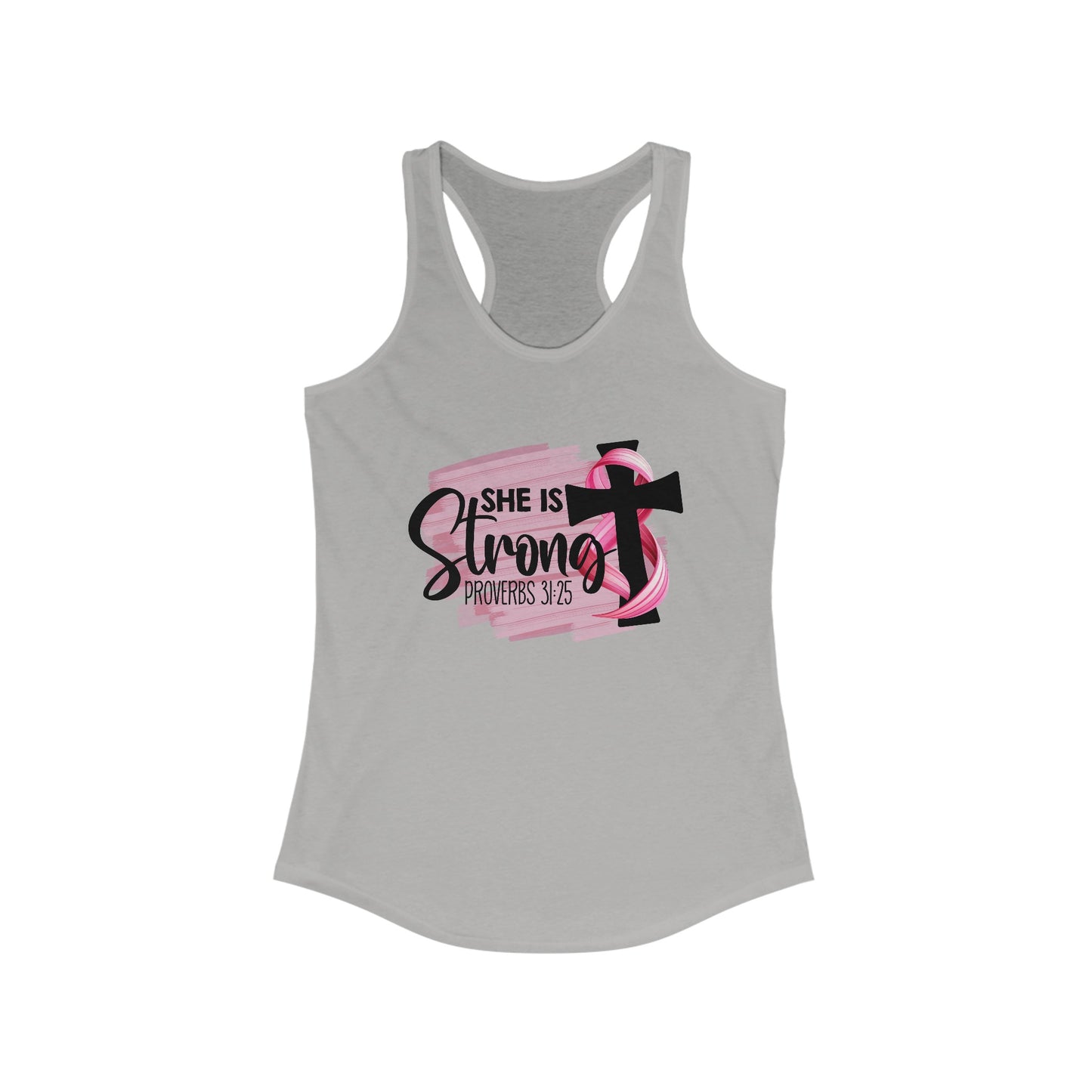 Empowering Women’s Cancer Awareness Tank Top - ‘She is Strong - Proverbs 31:25’