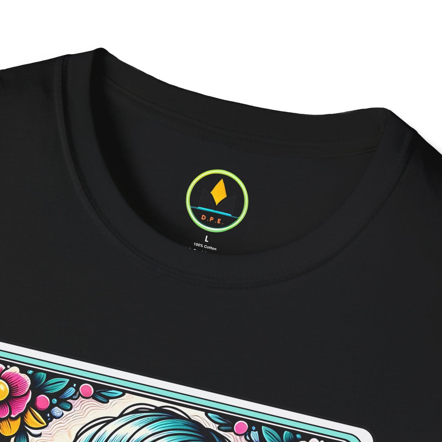 Vibrant Sugar Skull T-Shirt - Unique Spooky Halloween Apparel Inspired by Dia de los Muertos