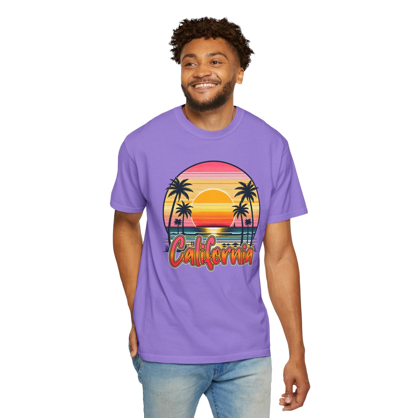 CCalifornia Sunset Palms - Vibrant Beach Vibes T-Shirt