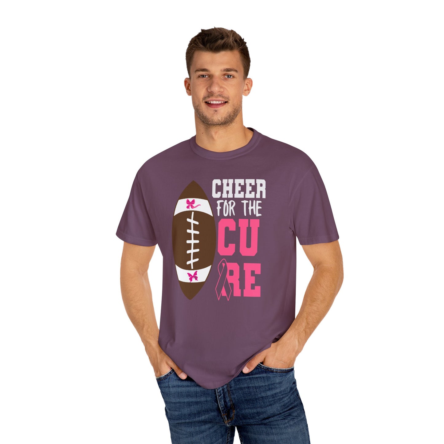 Cheer for the Cure - Breast Cancer Awareness Football T-Shirt