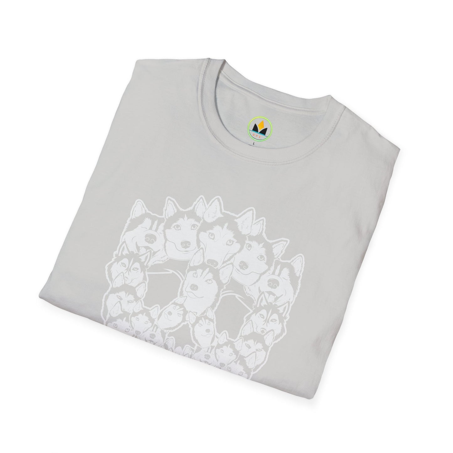 Enigmatic Husky Canine Skull Tee - Mystical Halloween Unisex Softstyle T-Shirt