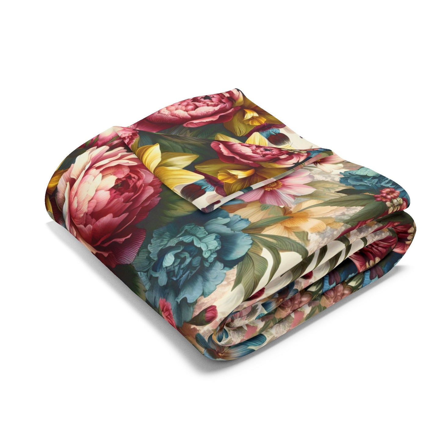 Vintage Floral Arctic Fleece Blanket - Cozy Comfort with a Touch of Elegance