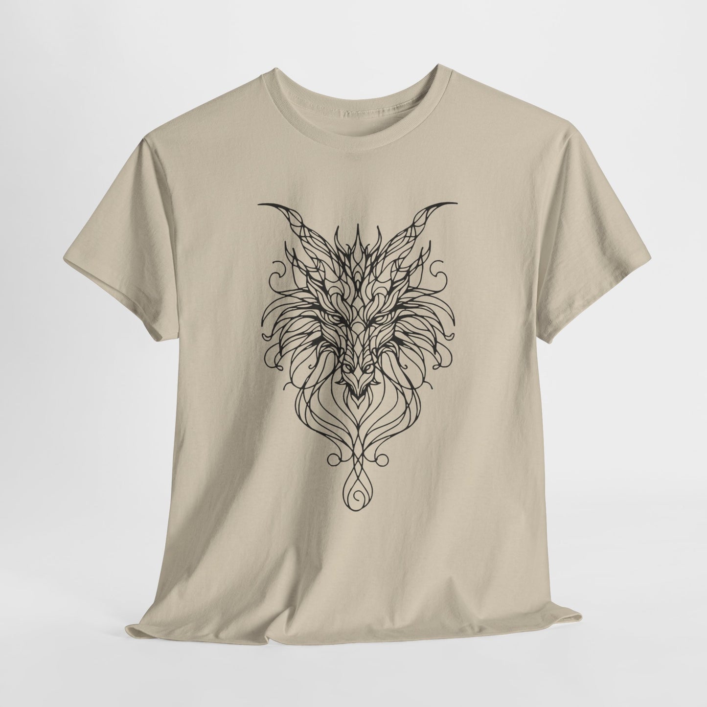 Mystical Dragon Line Art Tee – Elegant Fantasy Creature Design