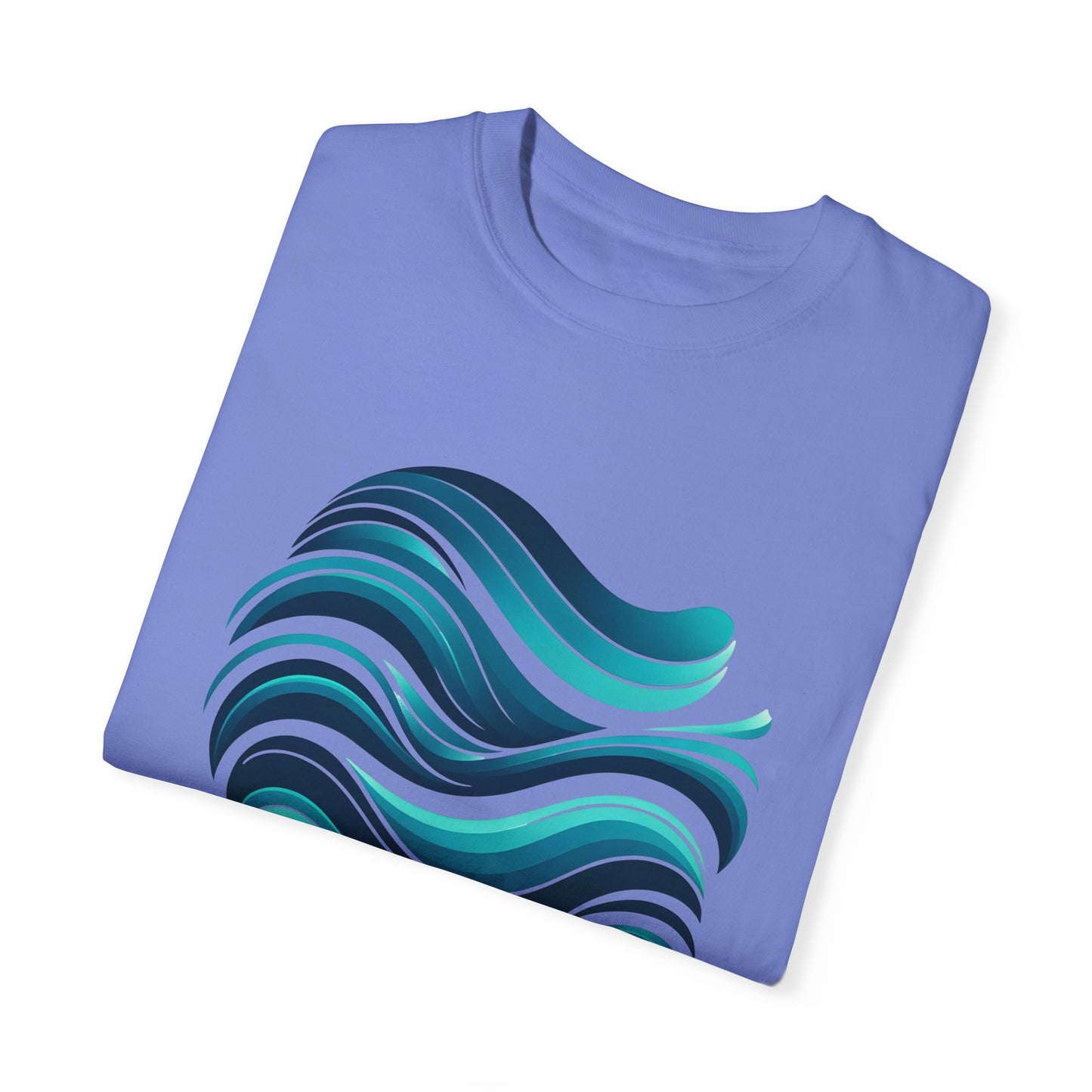 Abstract Ocean Wave T-Shirt Modern Aqua Design Artistic Sea Wave