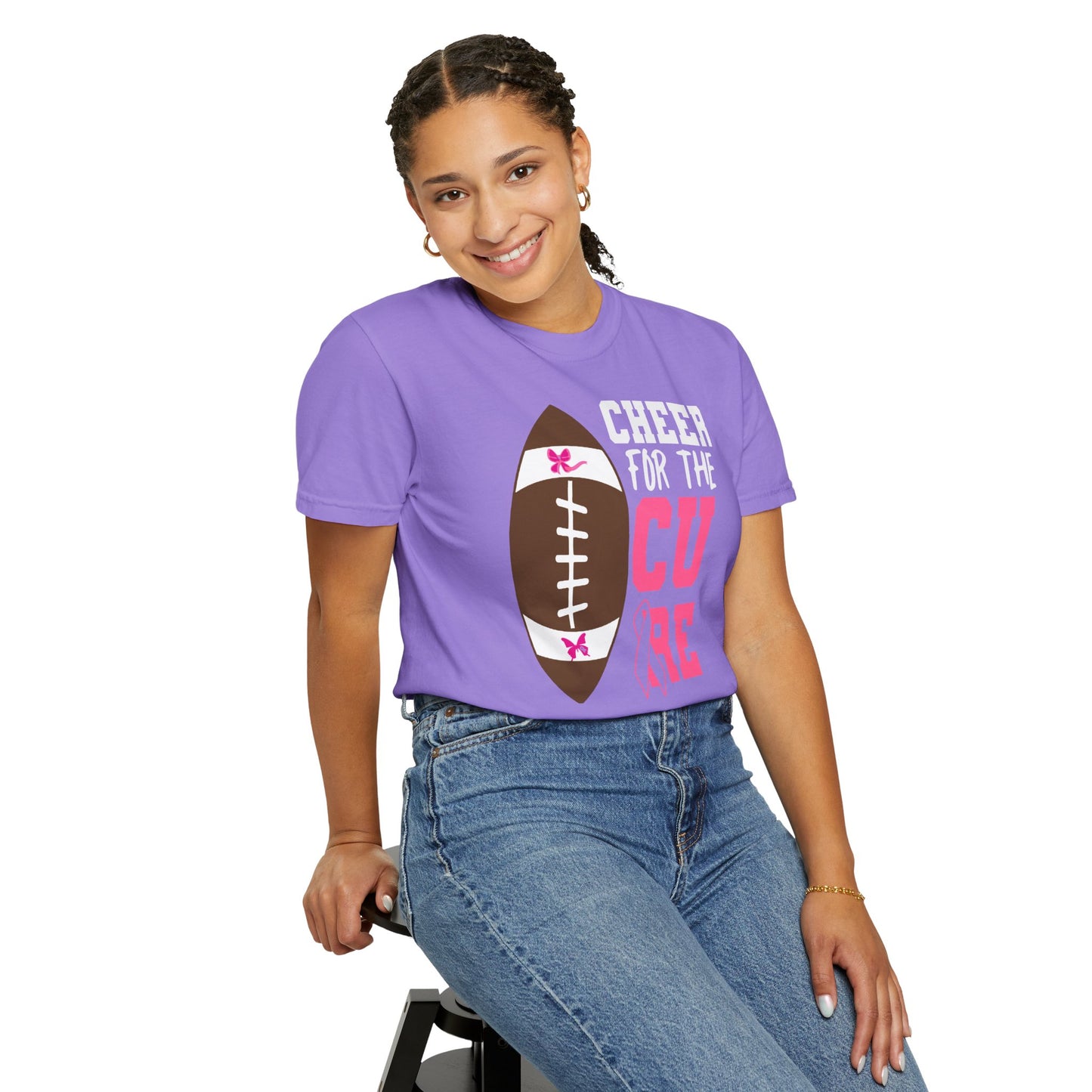 Cheer for the Cure - Breast Cancer Awareness Football T-Shirt