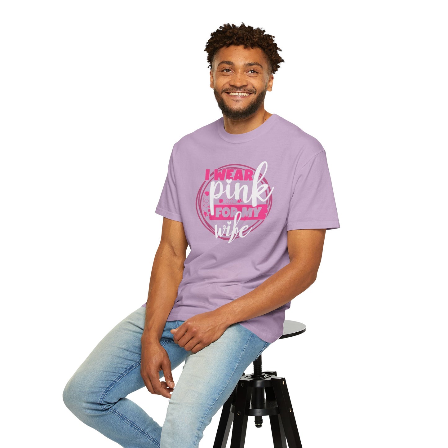 I Wear Pink For My Wife - Supportive Breast Cancer Awareness T-Shirt