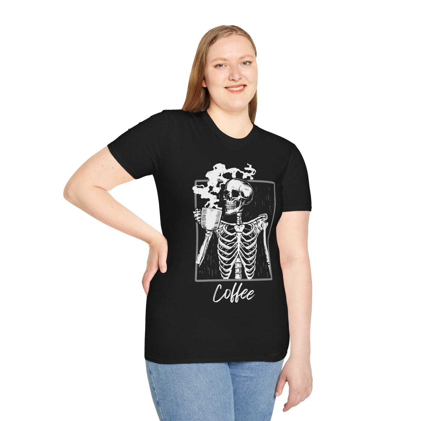 Spooky Sips: Skeleton Coffee Lover’s Halloween T-Shirt