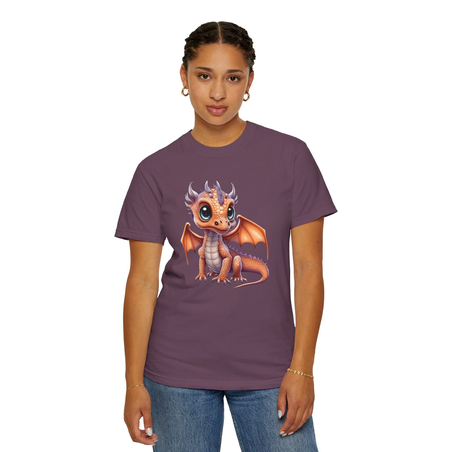 Charming Orange Dragonling T-Shirt Whimsical Fantasy Creature Tee Adorable Dragon Lover Shirt