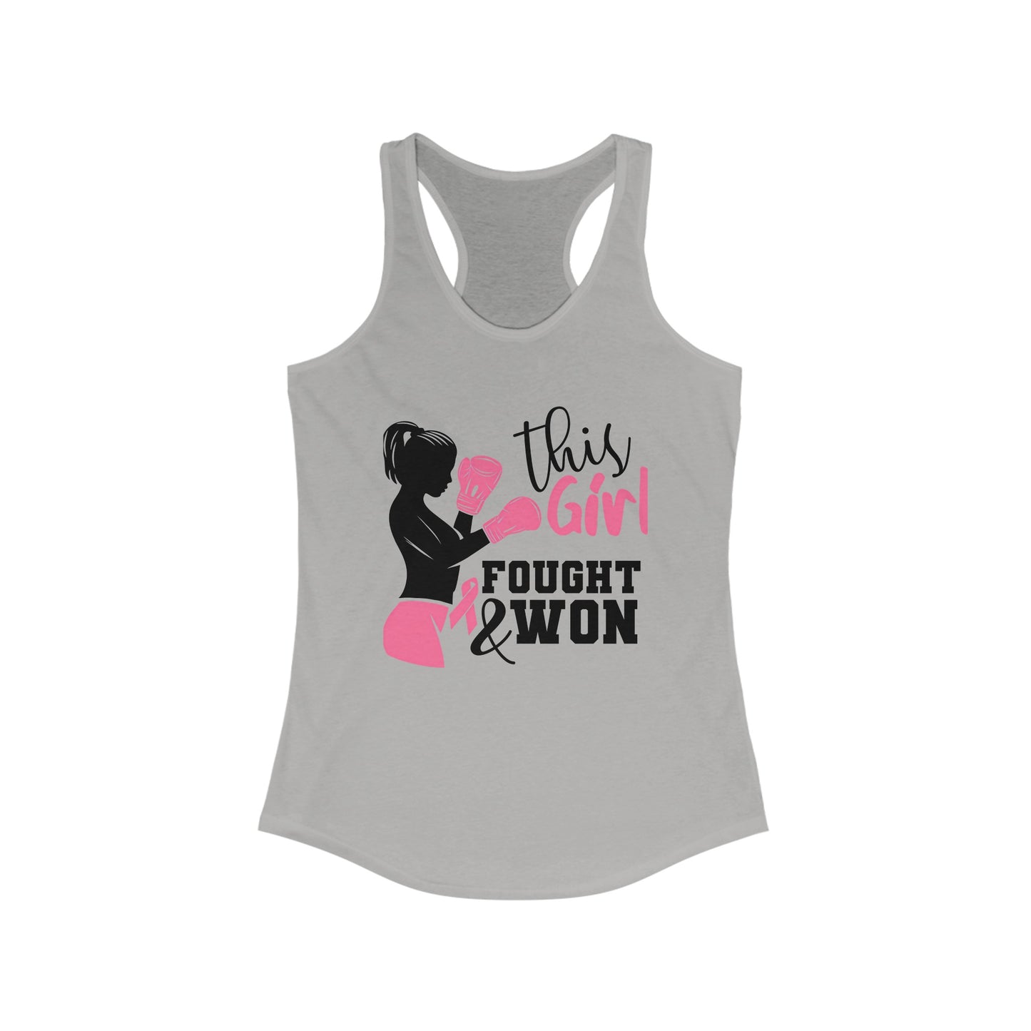 Empowerment Pink Boxing Women’s Tank Top - ‘This Girl Fought & Won’