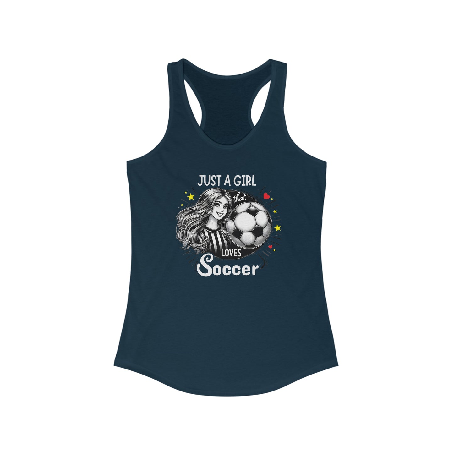 Just a Girl Who Loves Soccer T-Shirt - Female Football Fan Tee - Soccer Passion Shirt - Sporty Girl Casual Top - Athletic Lifestyle Wear