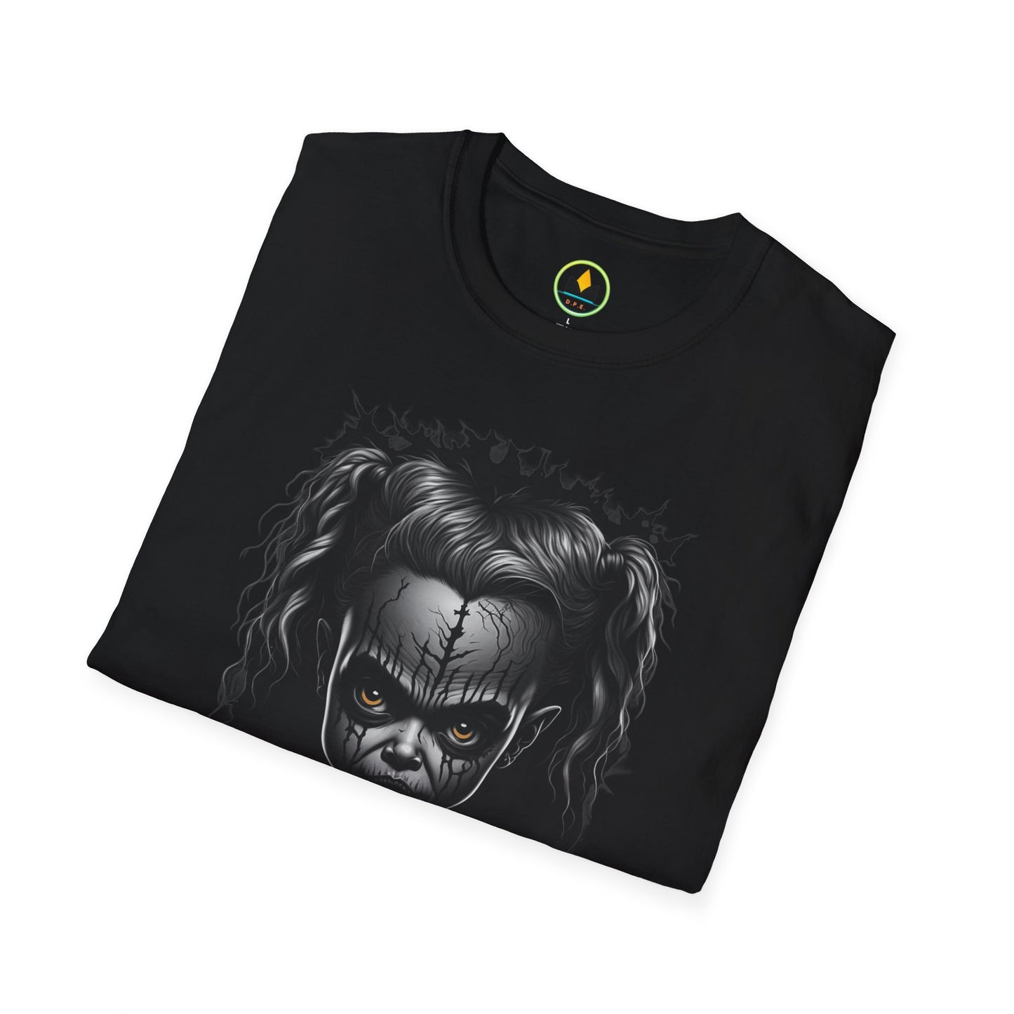 Hauntingly Adorable: Spooky Cute Little Girl Ghost Unisex Softstyle T-Shirt
