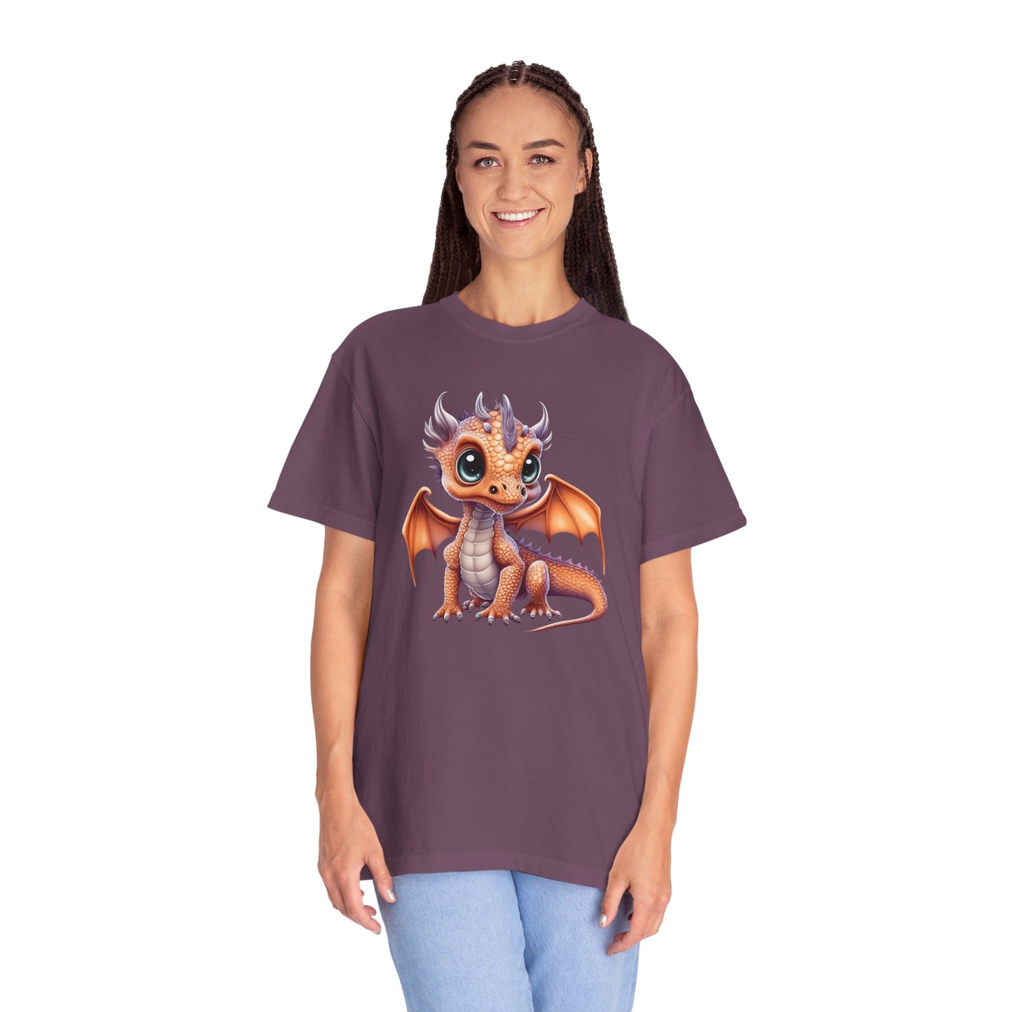Charming Orange Dragonling T-Shirt Whimsical Fantasy Creature Tee Adorable Dragon Lover Shirt