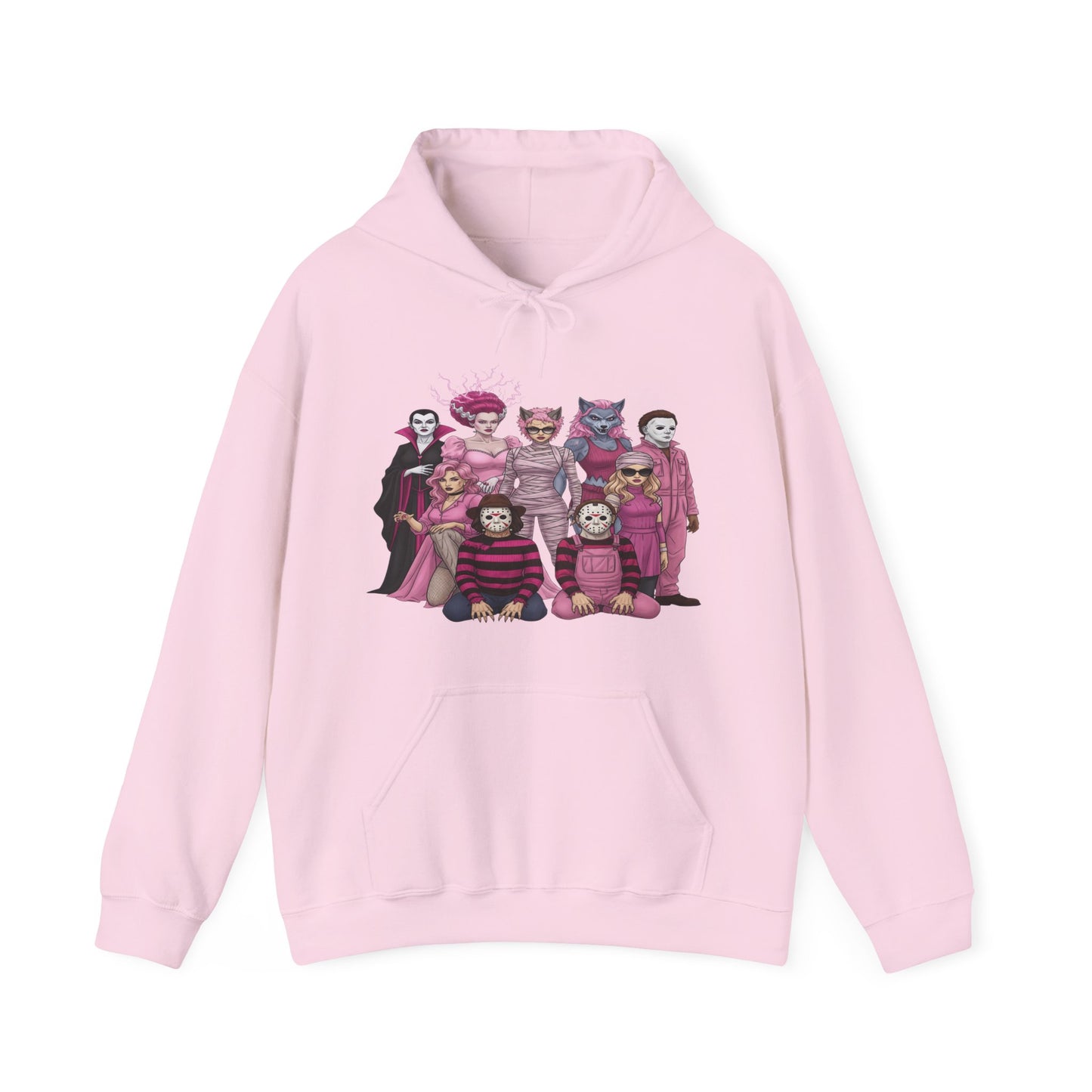 Lady Slashers Halloween Hoodie | Female Horror Villains Hooded Sweatshirt Perfect for Costume Parties