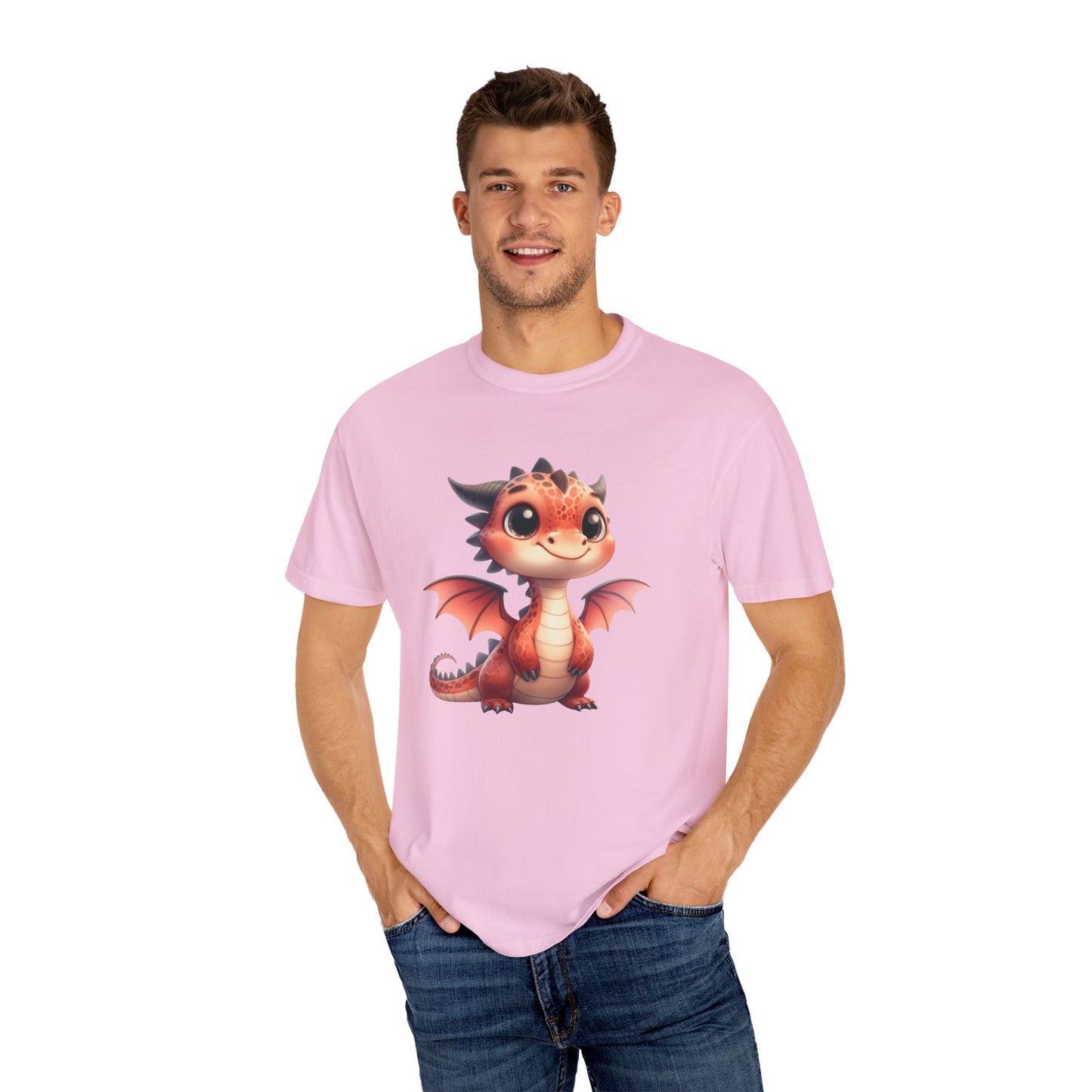 Playful Whimsy Dragon - Unique Cartoon-Style Dragon T-Shirt Design for Fun and Fantasy Lovers